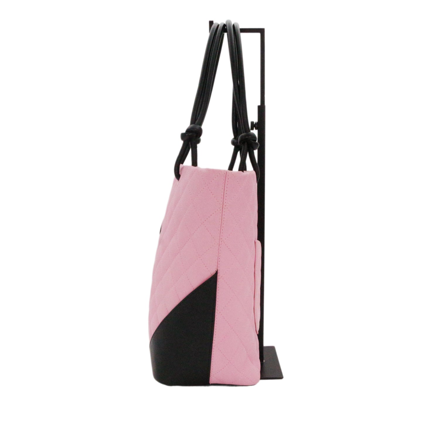 CHANEL Pink & Black Cambon Line Small Tote Bag [Used]
