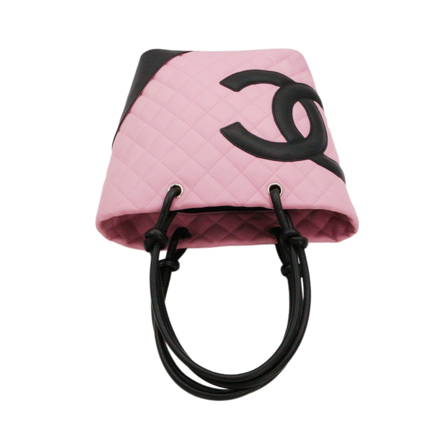 CHANEL Pink & Black Cambon Line Small Tote Bag [Used]