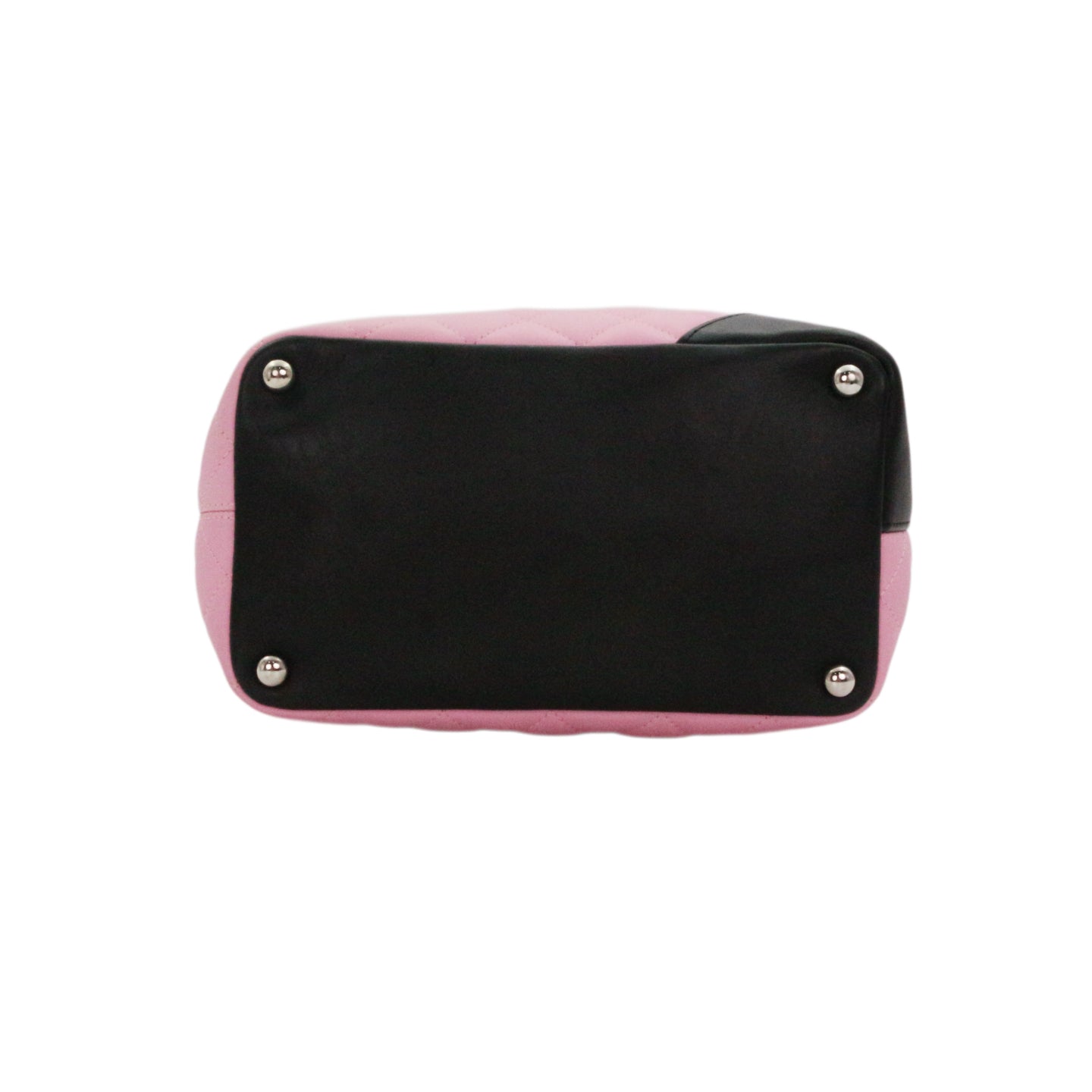 CHANEL Pink & Black Cambon Line Small Tote Bag [Used]