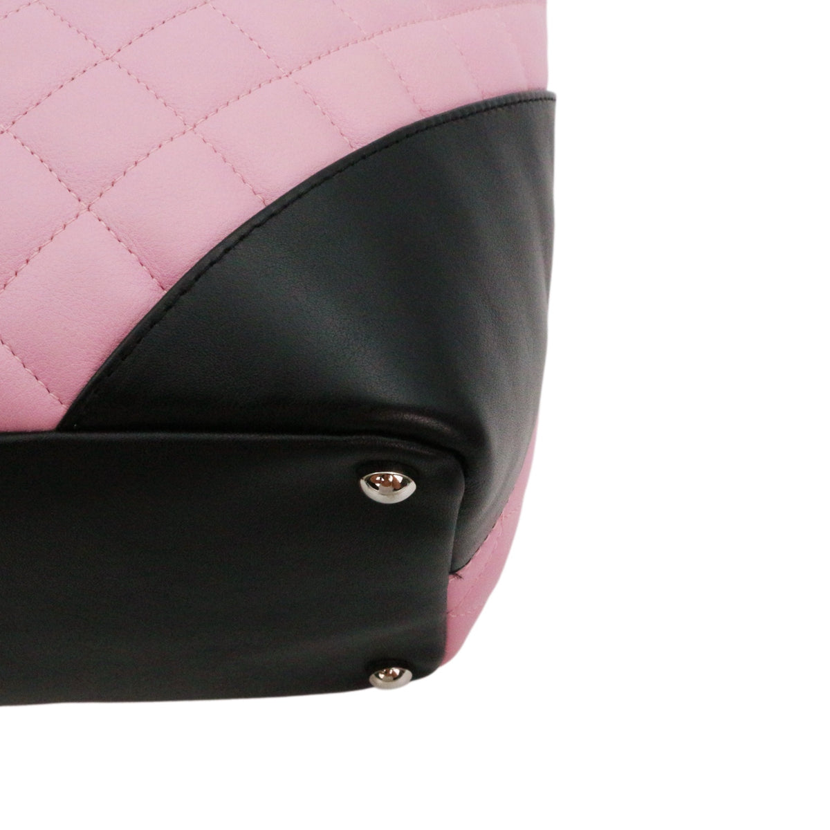 CHANEL Pink & Black Cambon Line Small Tote Bag [Used]