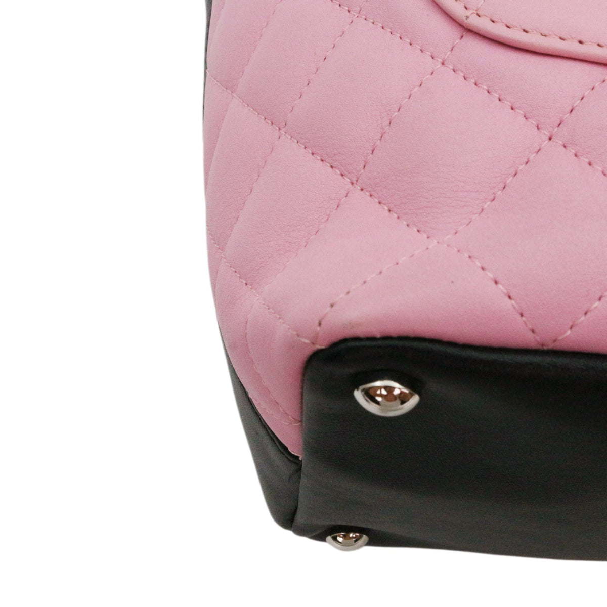 CHANEL Pink & Black Cambon Line Small Tote Bag [Used]