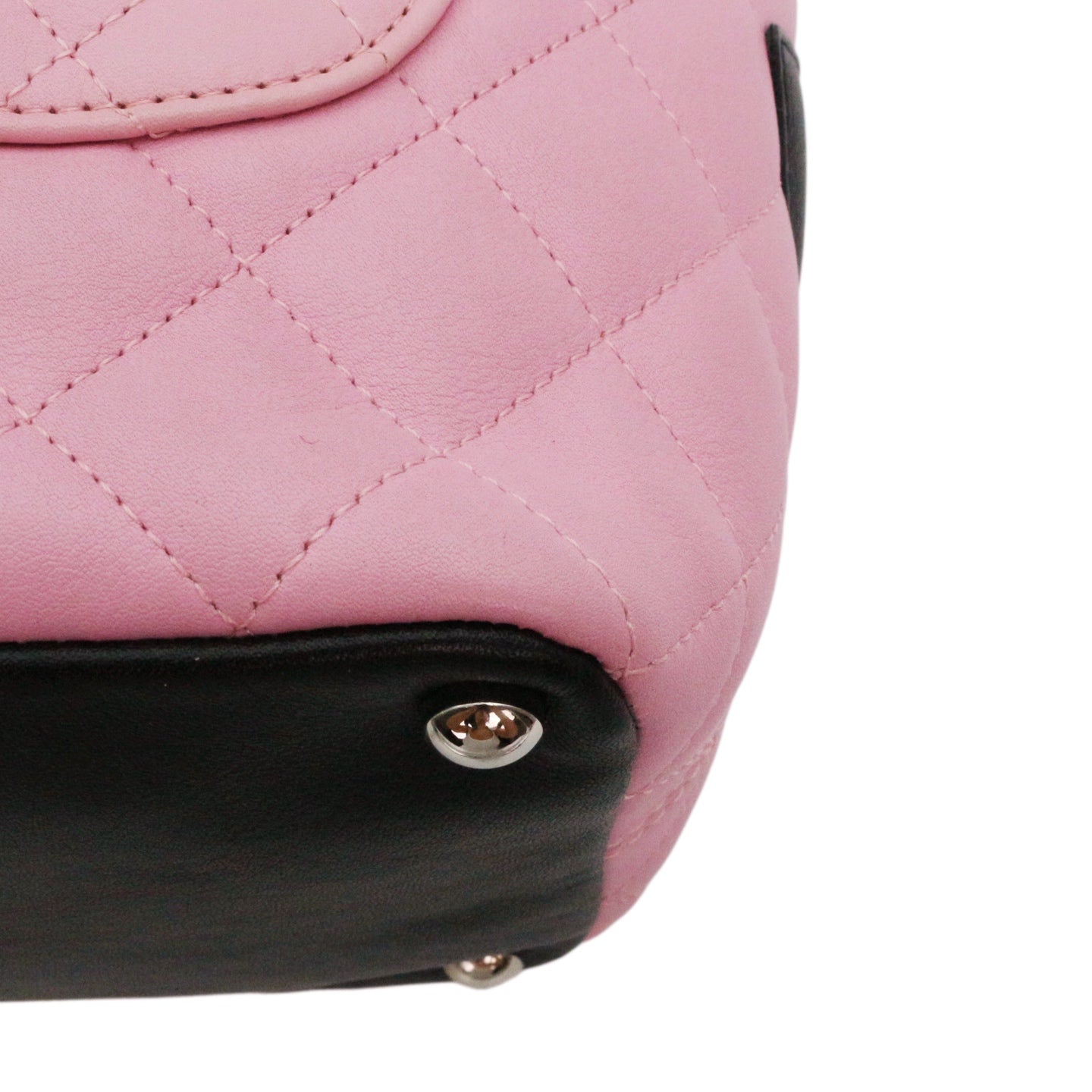 CHANEL Pink & Black Cambon Line Small Tote Bag [Used]