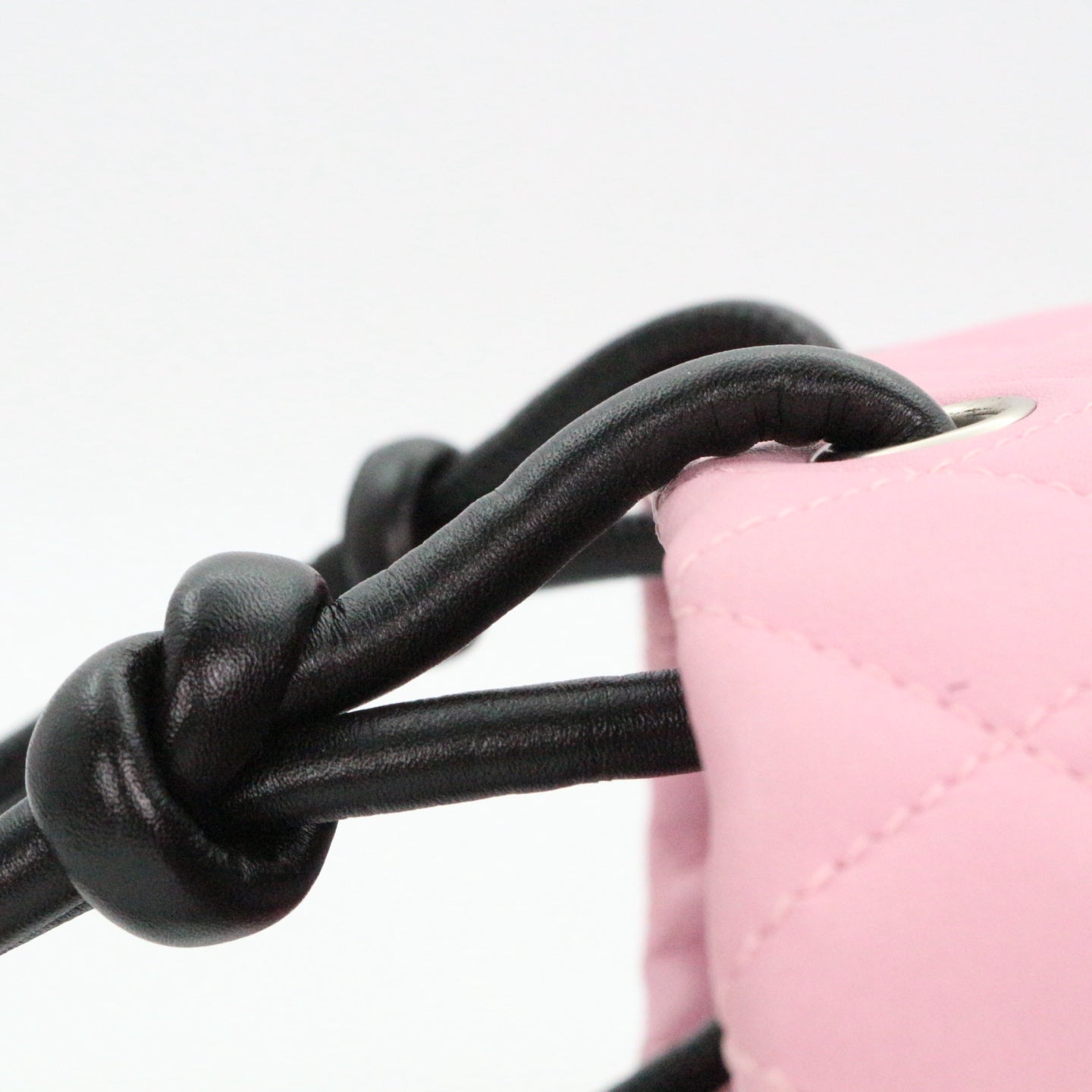 CHANEL Pink & Black Cambon Line Small Tote Bag [Used]