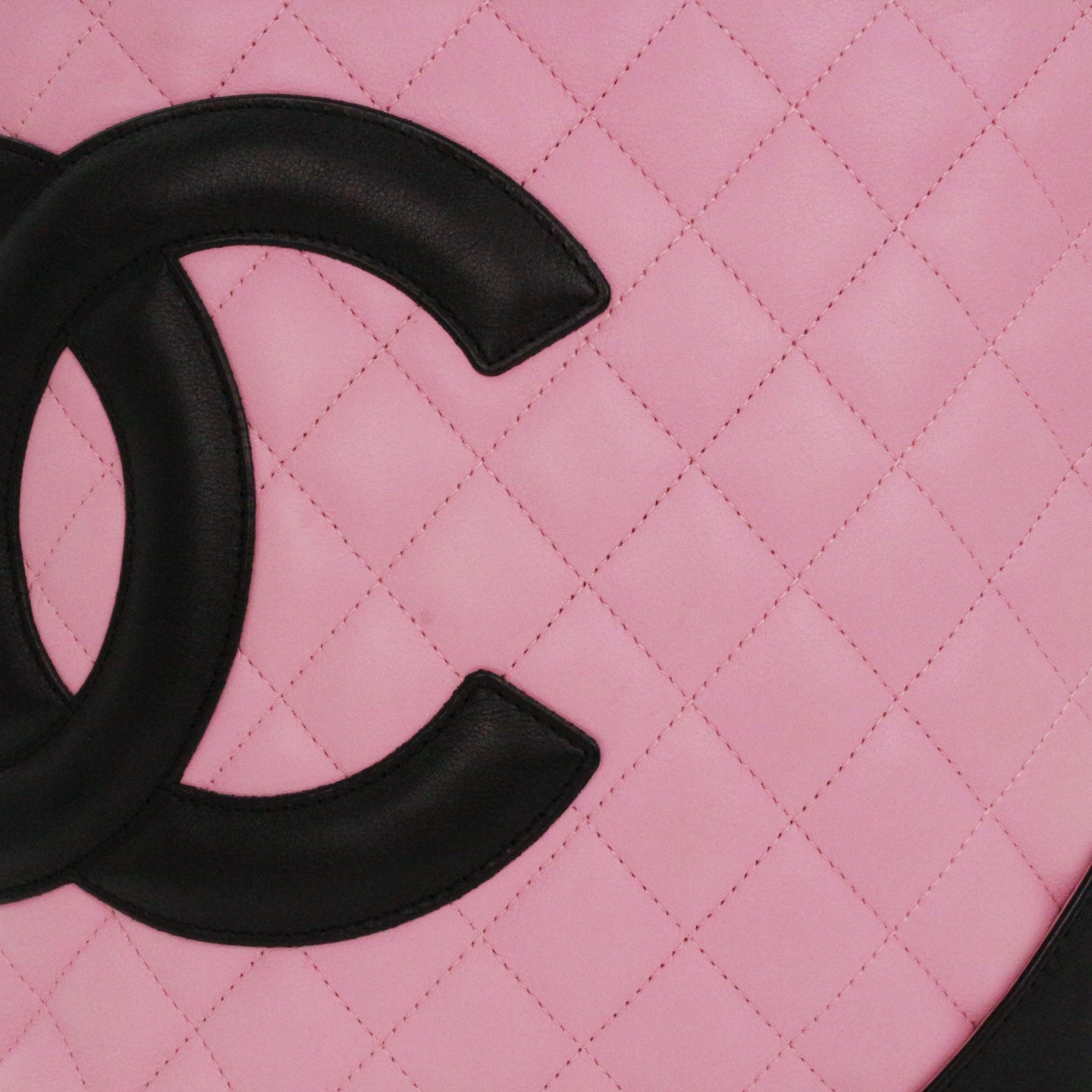 CHANEL Pink & Black Cambon Line Small Tote Bag [Used]