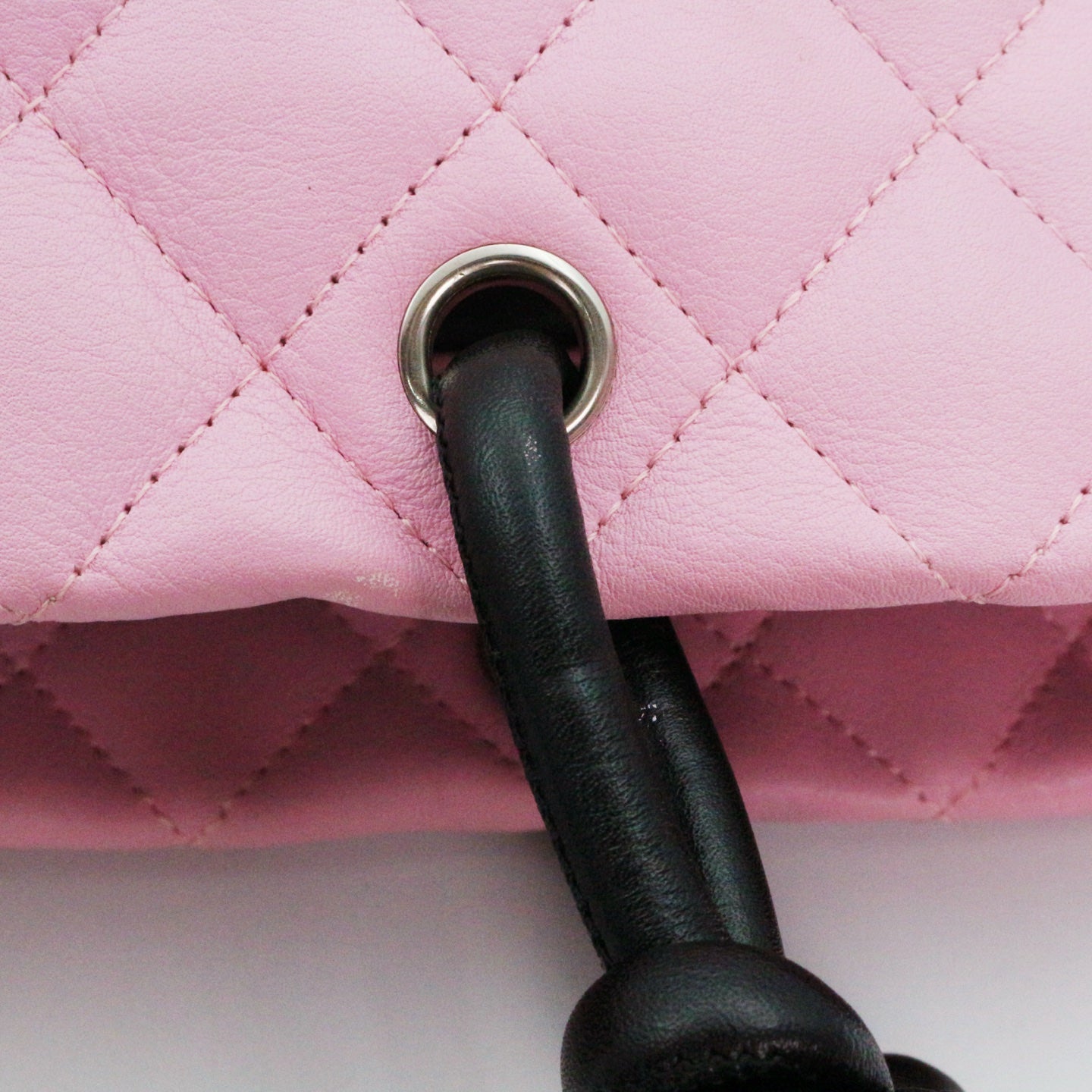 CHANEL Pink & Black Cambon Line Small Tote Bag [Used]