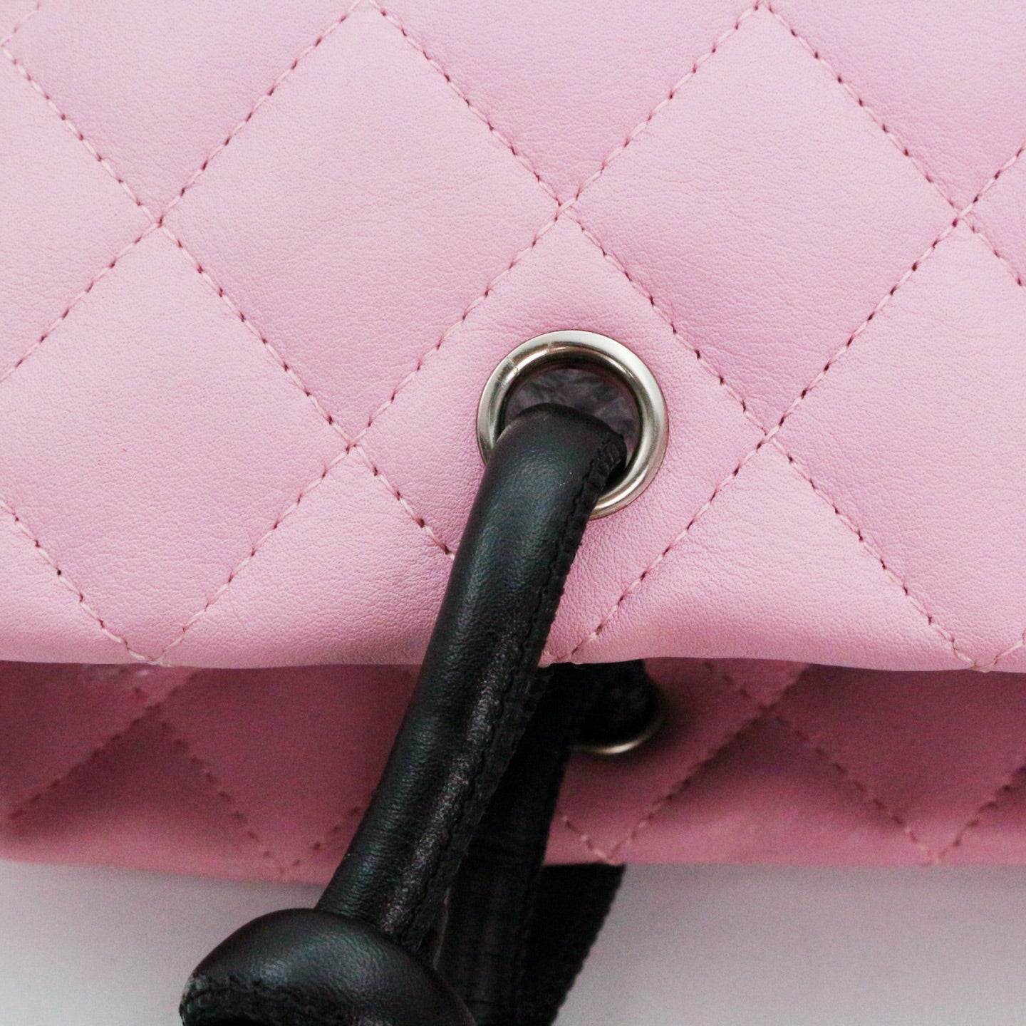 CHANEL Pink & Black Cambon Line Small Tote Bag [Used]