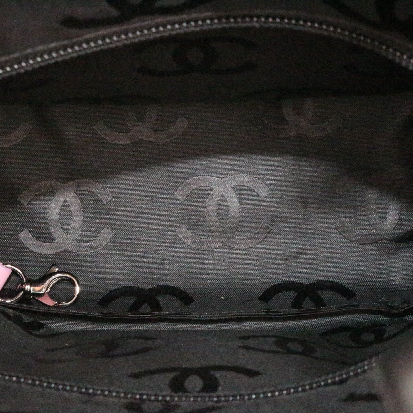 CHANEL Pink & Black Cambon Line Small Tote Bag [Used]