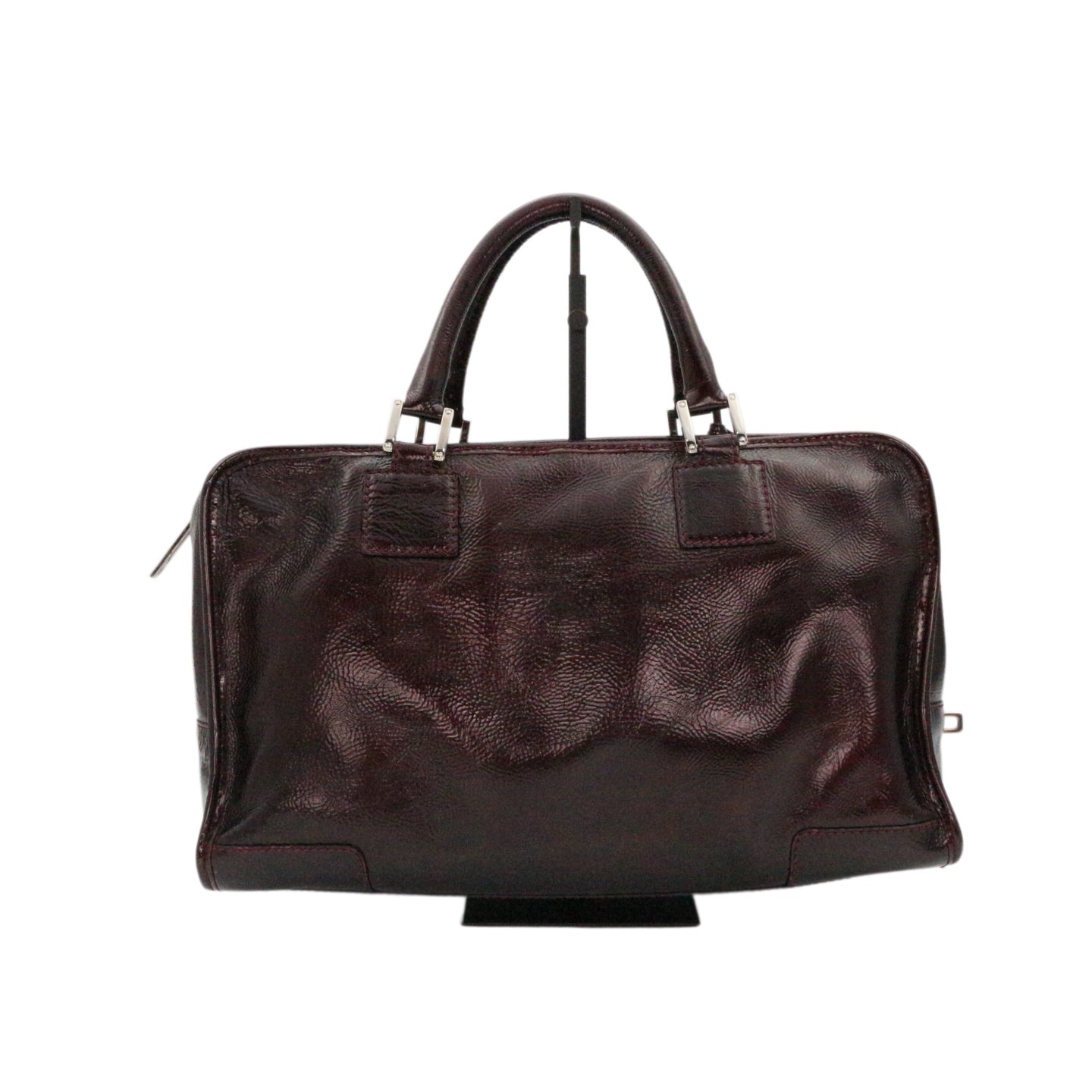 LOEWE Dark Burgundy Patent Leather Amazona 36 Handbag [Used]