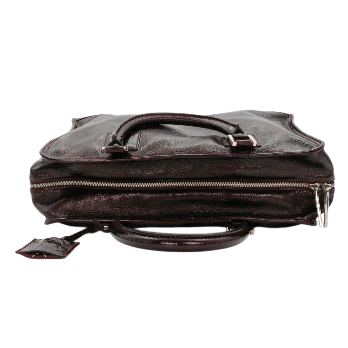 LOEWE Dark Burgundy Patent Leather Amazona 36 Handbag [Used]