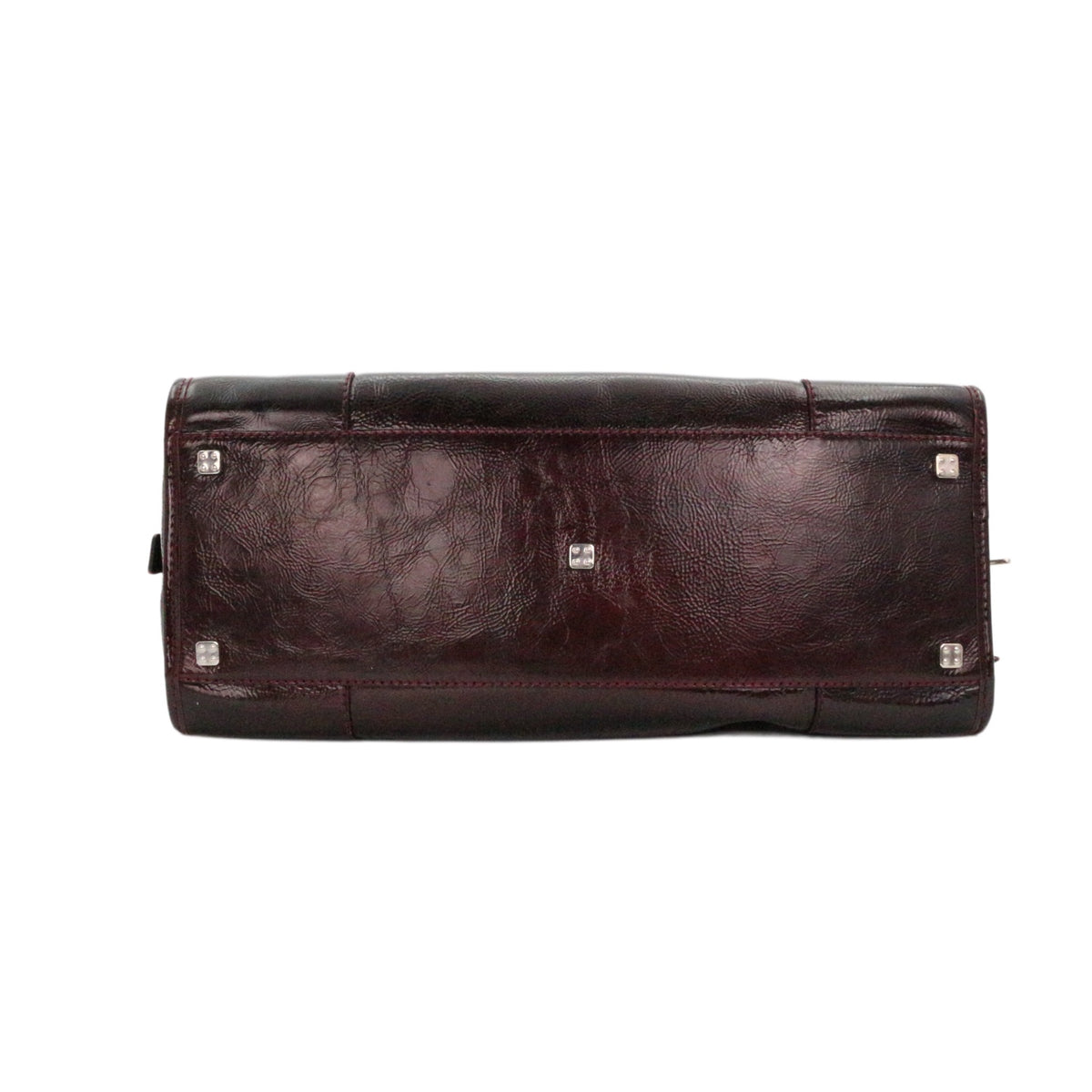 LOEWE Dark Burgundy Patent Leather Amazona 36 Handbag [Used]