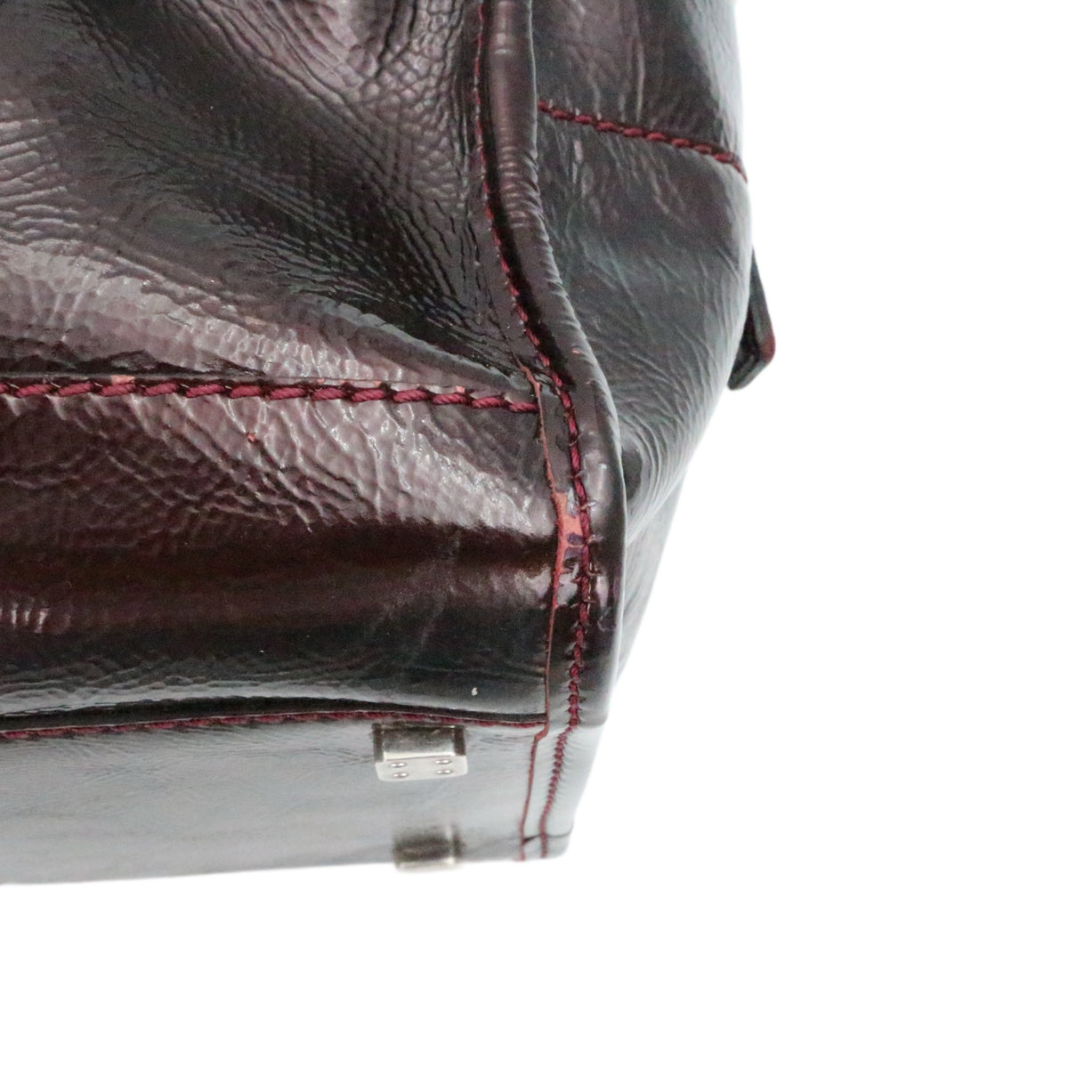 LOEWE Dark Burgundy Patent Leather Amazona 36 Handbag [Used]