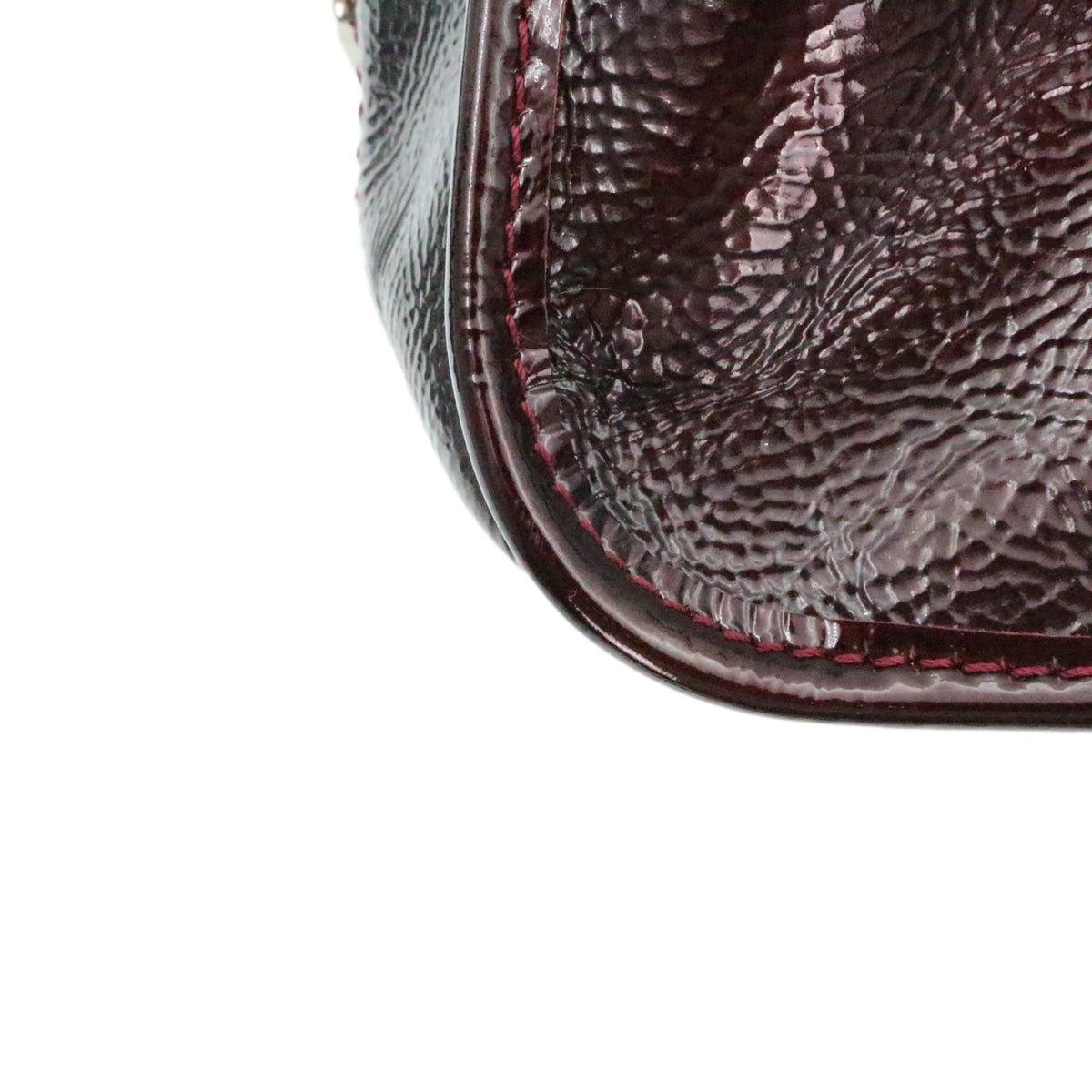 LOEWE Dark Burgundy Patent Leather Amazona 36 Handbag [Used]