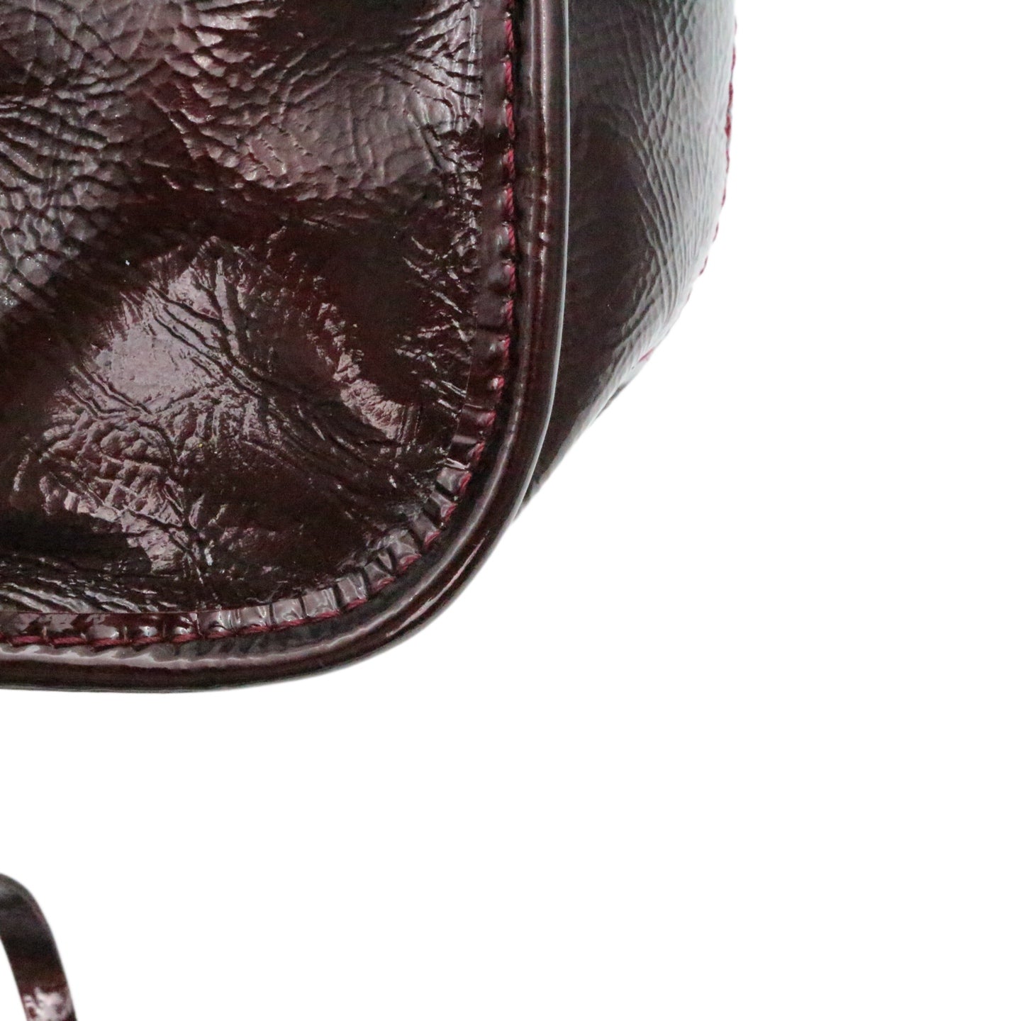 LOEWE Dark Burgundy Patent Leather Amazona 36 Handbag [Used]