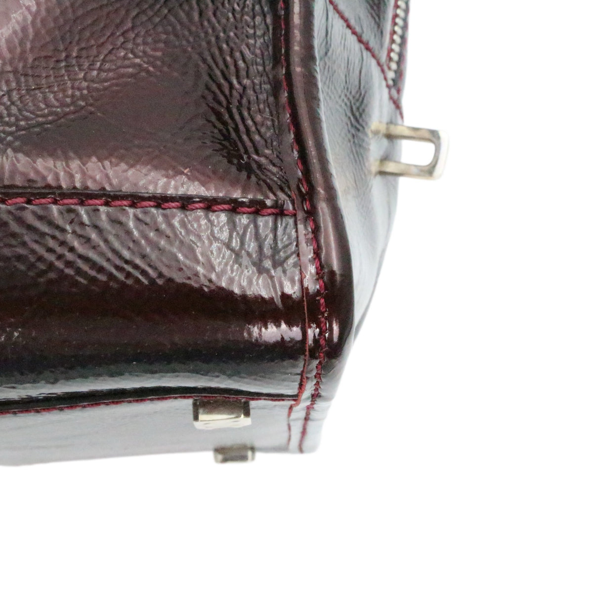 LOEWE Dark Burgundy Patent Leather Amazona 36 Handbag [Used]