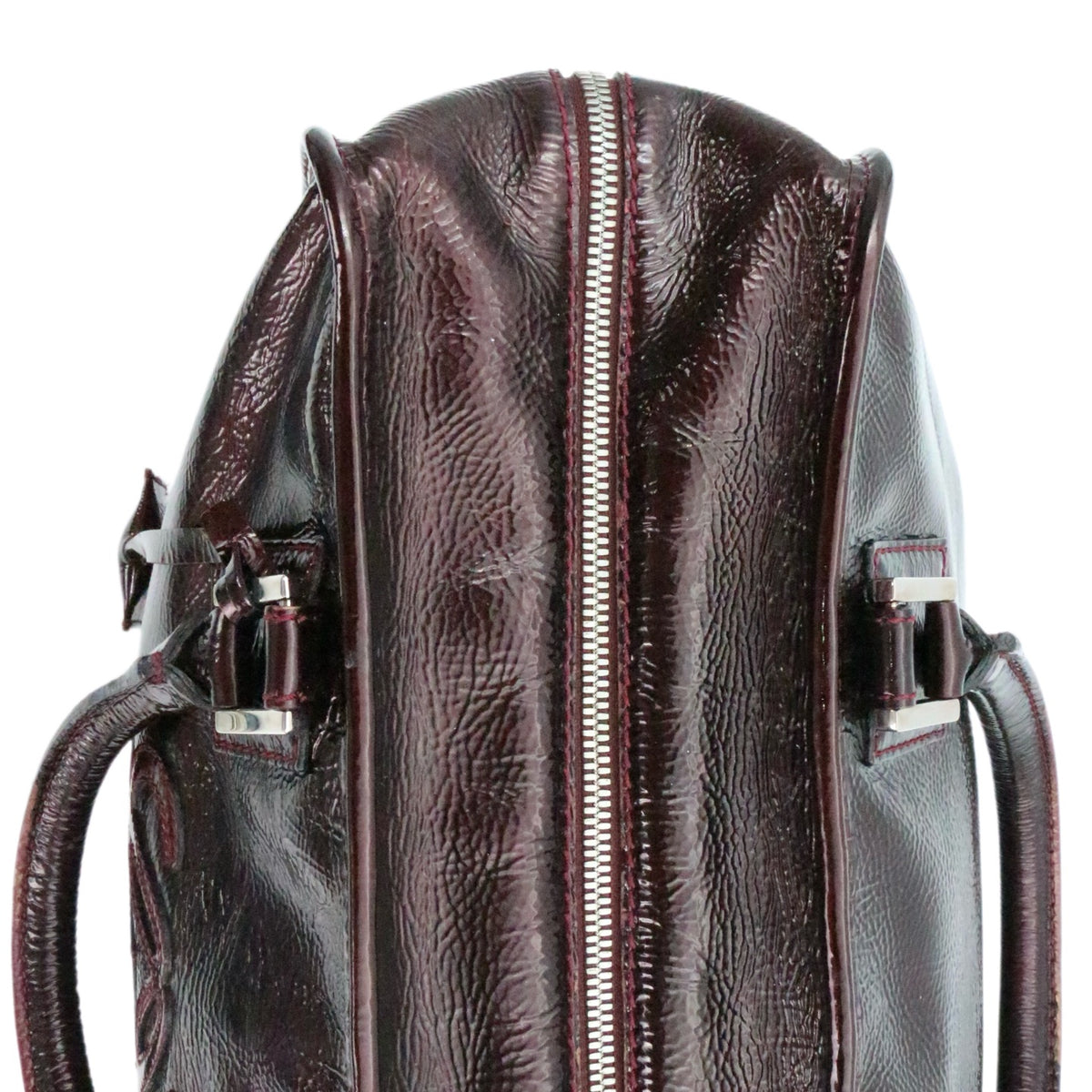 LOEWE Dark Burgundy Patent Leather Amazona 36 Handbag [Used]