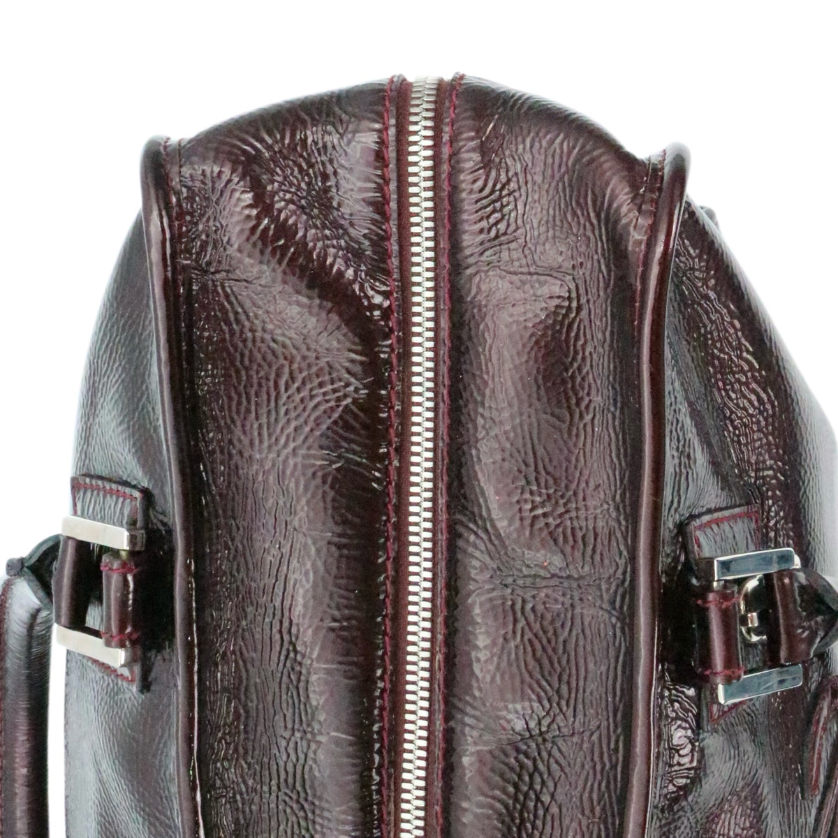 LOEWE Dark Burgundy Patent Leather Amazona 36 Handbag [Used]