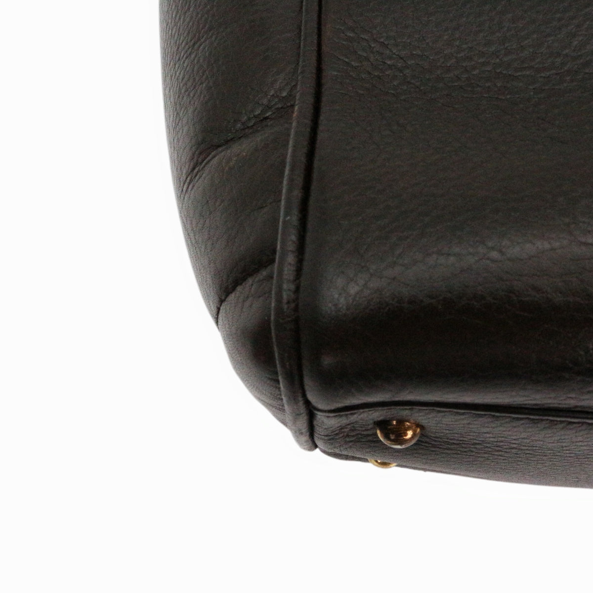 LOEWE Ebony Brown Leather Logo Tote Bag [Used]