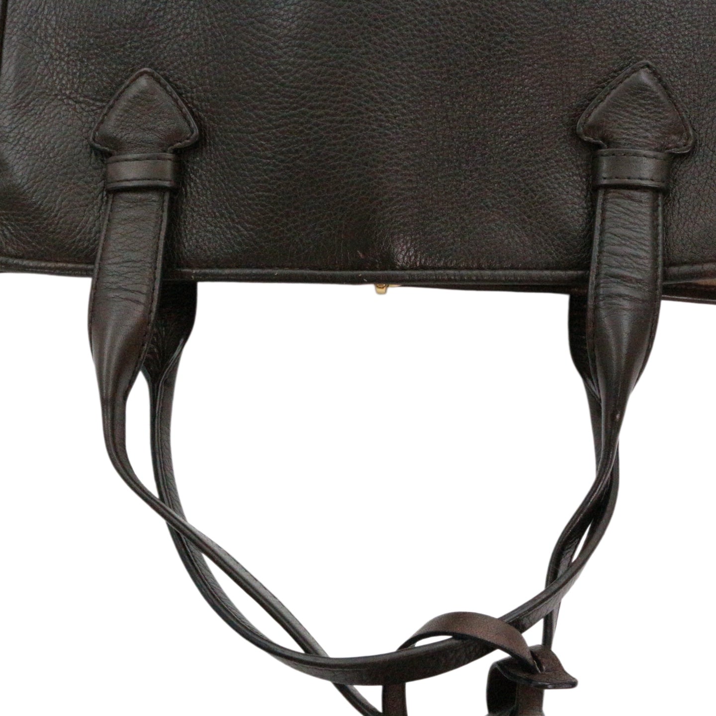 LOEWE Ebony Brown Leather Logo Tote Bag [Used]