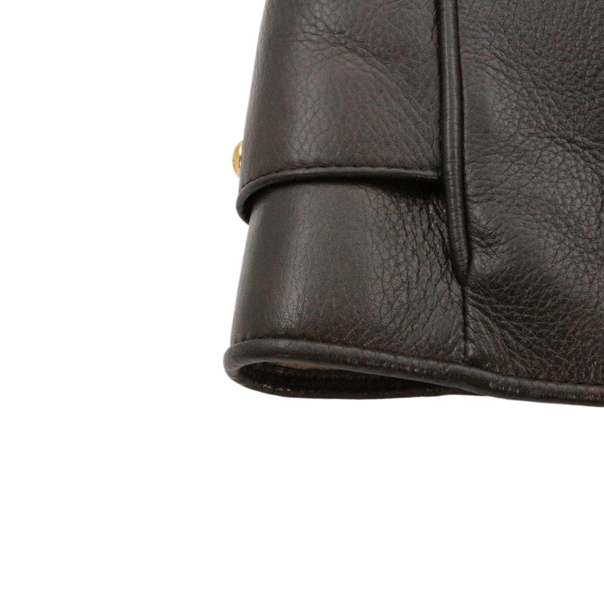 LOEWE Ebony Brown Leather Logo Tote Bag [Used]