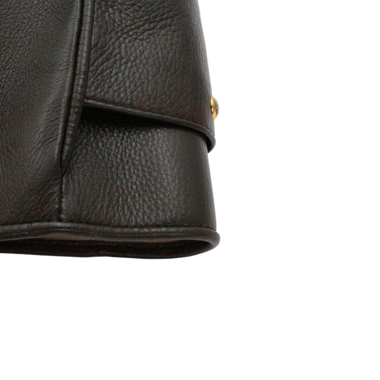LOEWE Ebony Brown Leather Logo Tote Bag [Used]