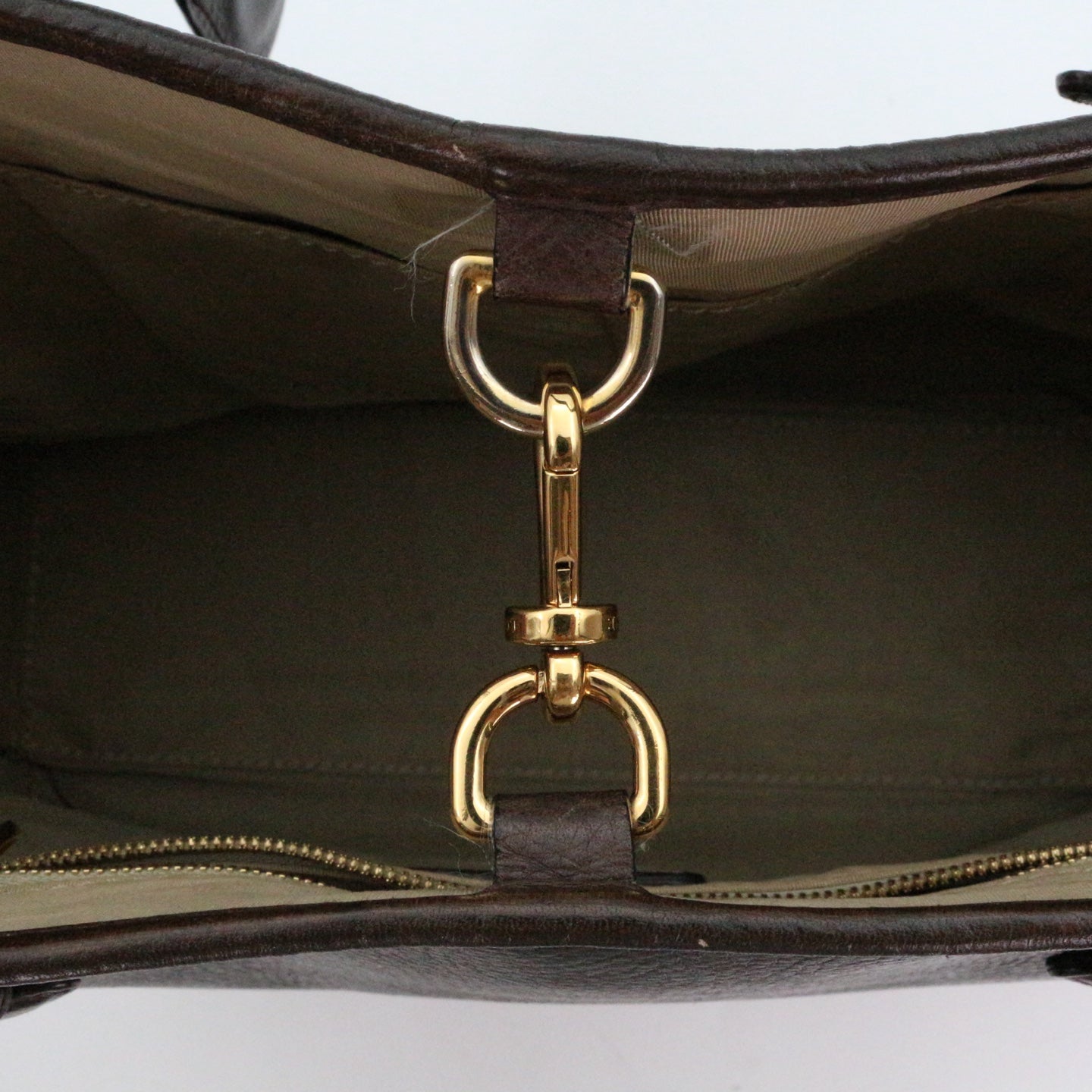 LOEWE Ebony Brown Leather Logo Tote Bag [Used]