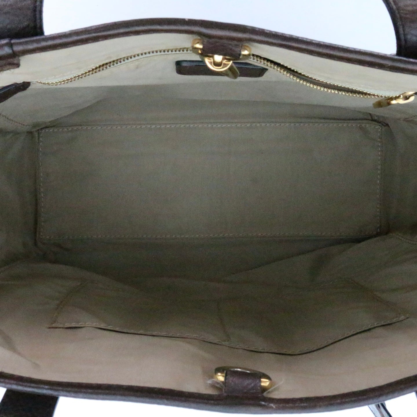 LOEWE Ebony Brown Leather Logo Tote Bag [Used]