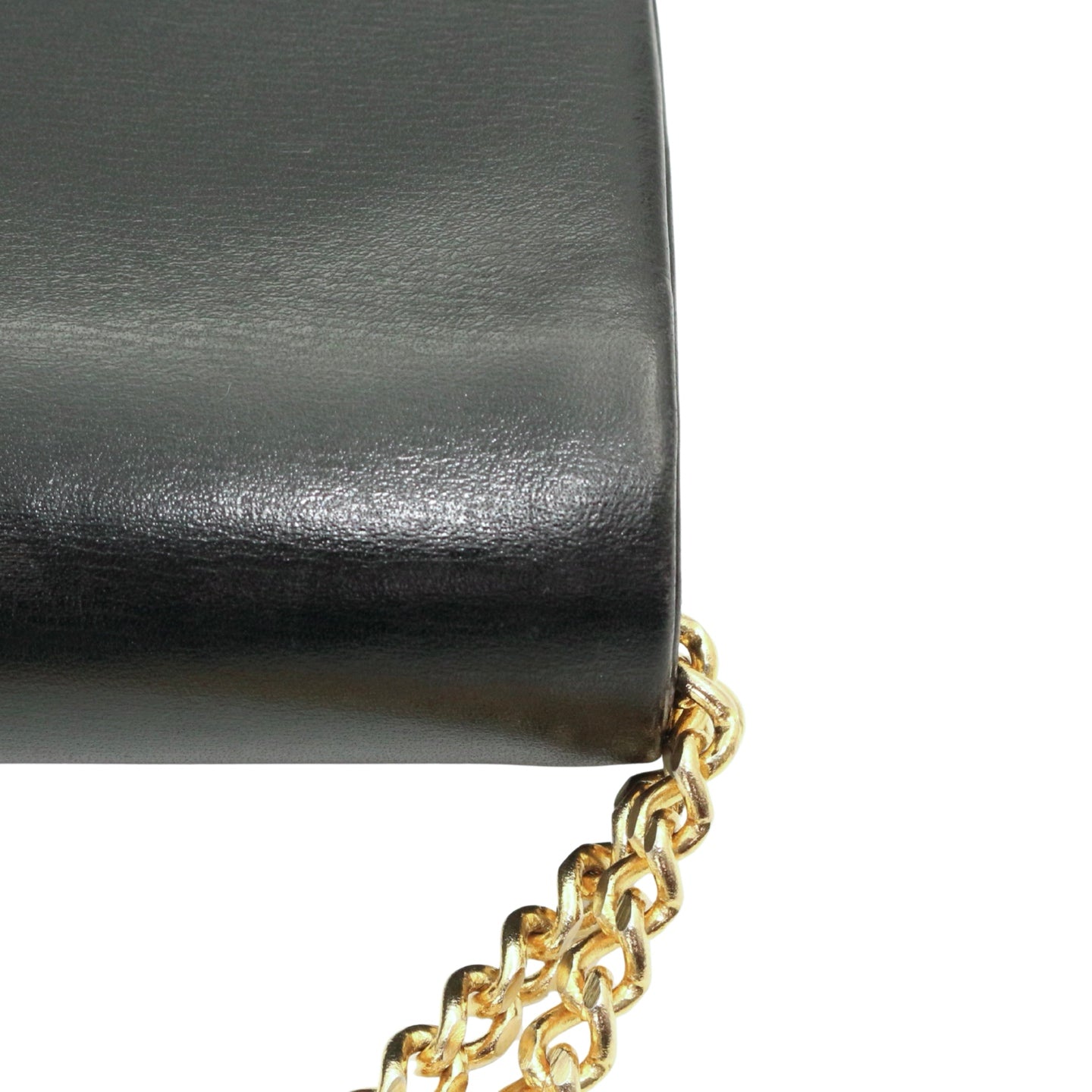 DIOR Black Box Calfskin Vintage Chain Flap Shoulder Bag [Used]
