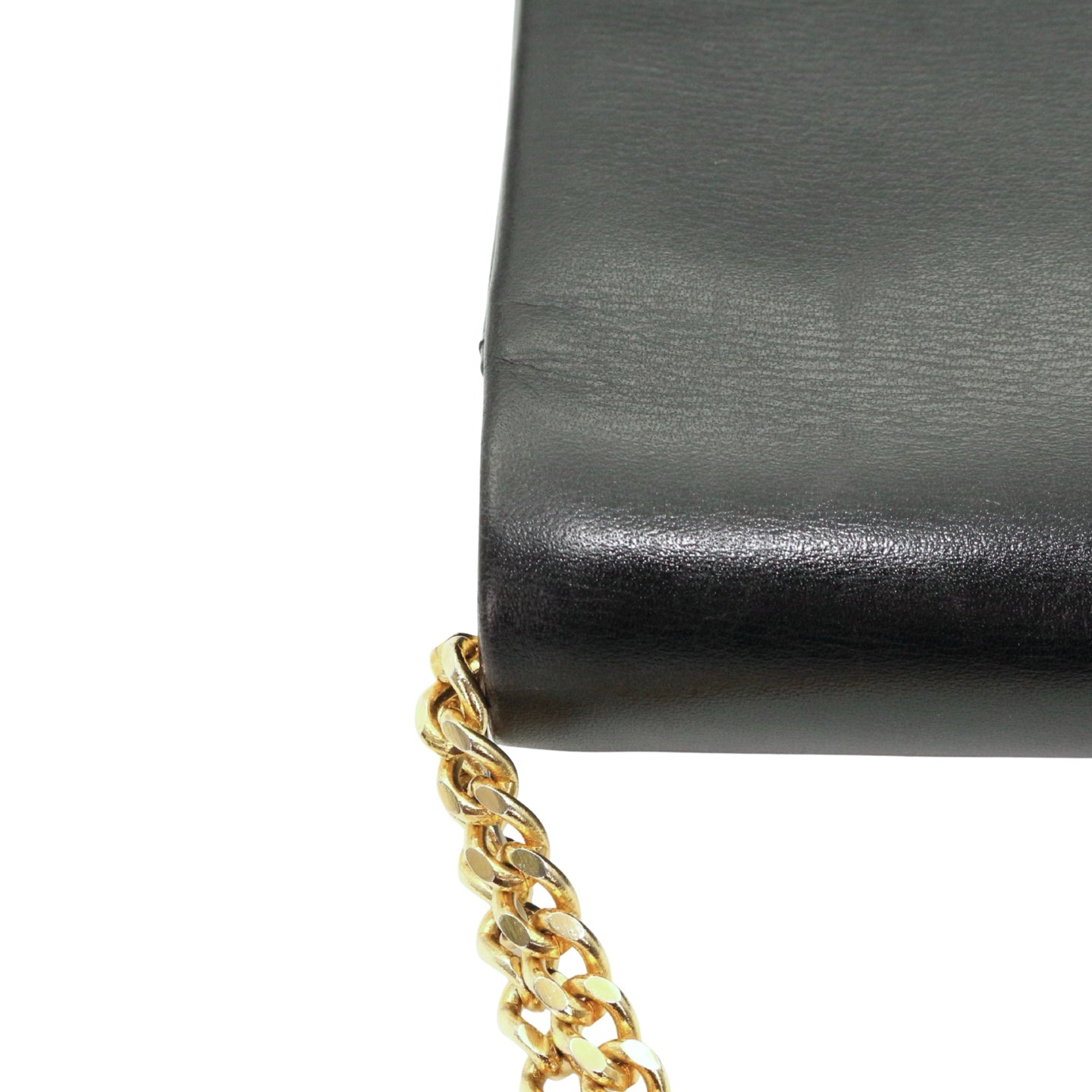 DIOR Black Box Calfskin Vintage Chain Flap Shoulder Bag [Used]