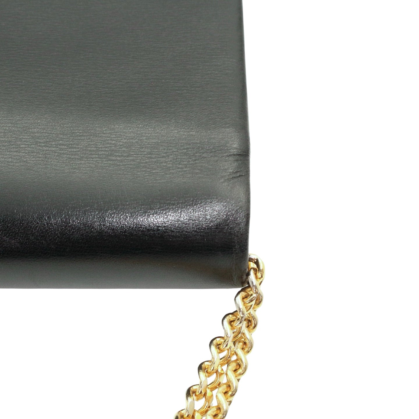 DIOR Black Box Calfskin Vintage Chain Flap Shoulder Bag [Used]