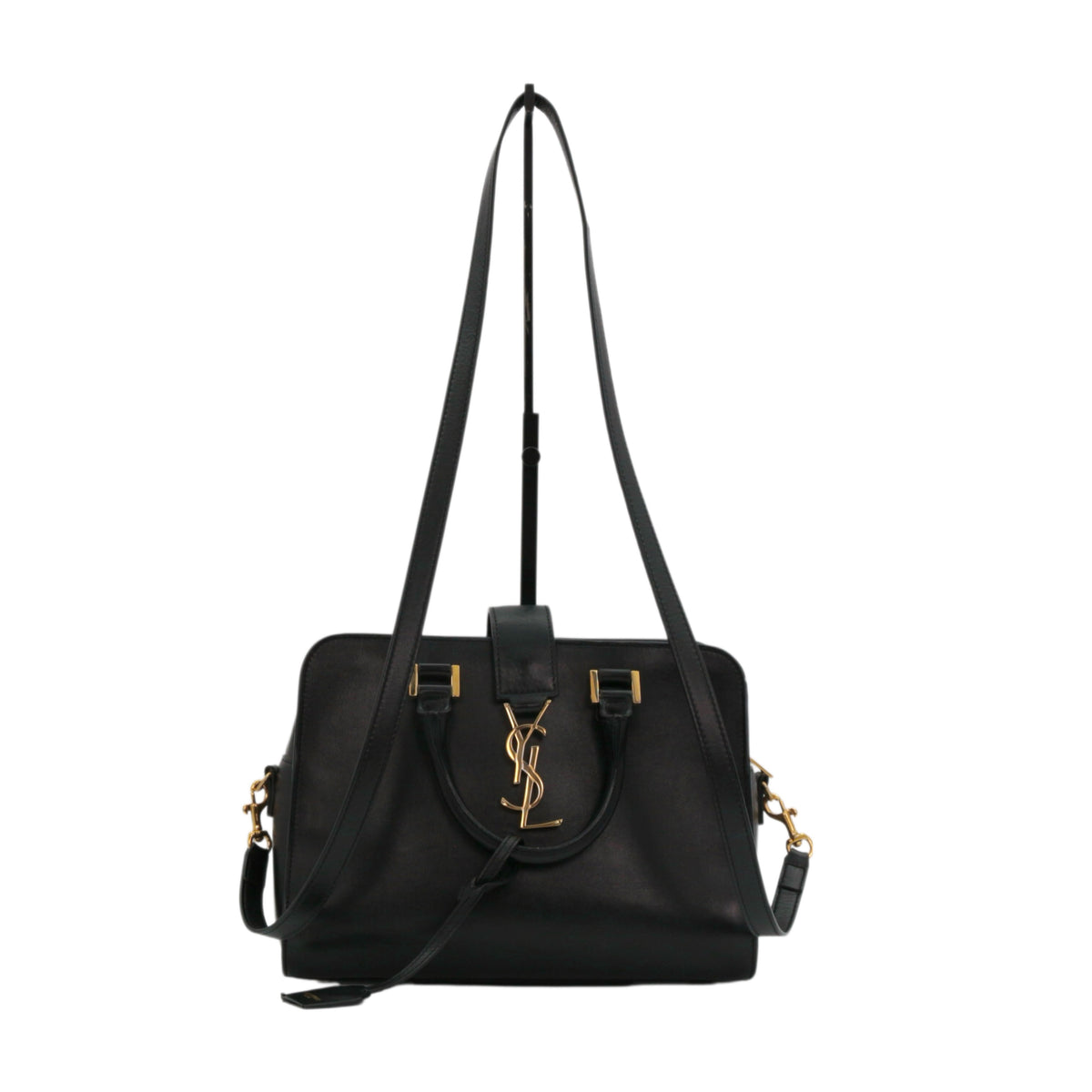 SAINT LAURENT Black Leather Baby Cabas 2-Way Bag [Used]