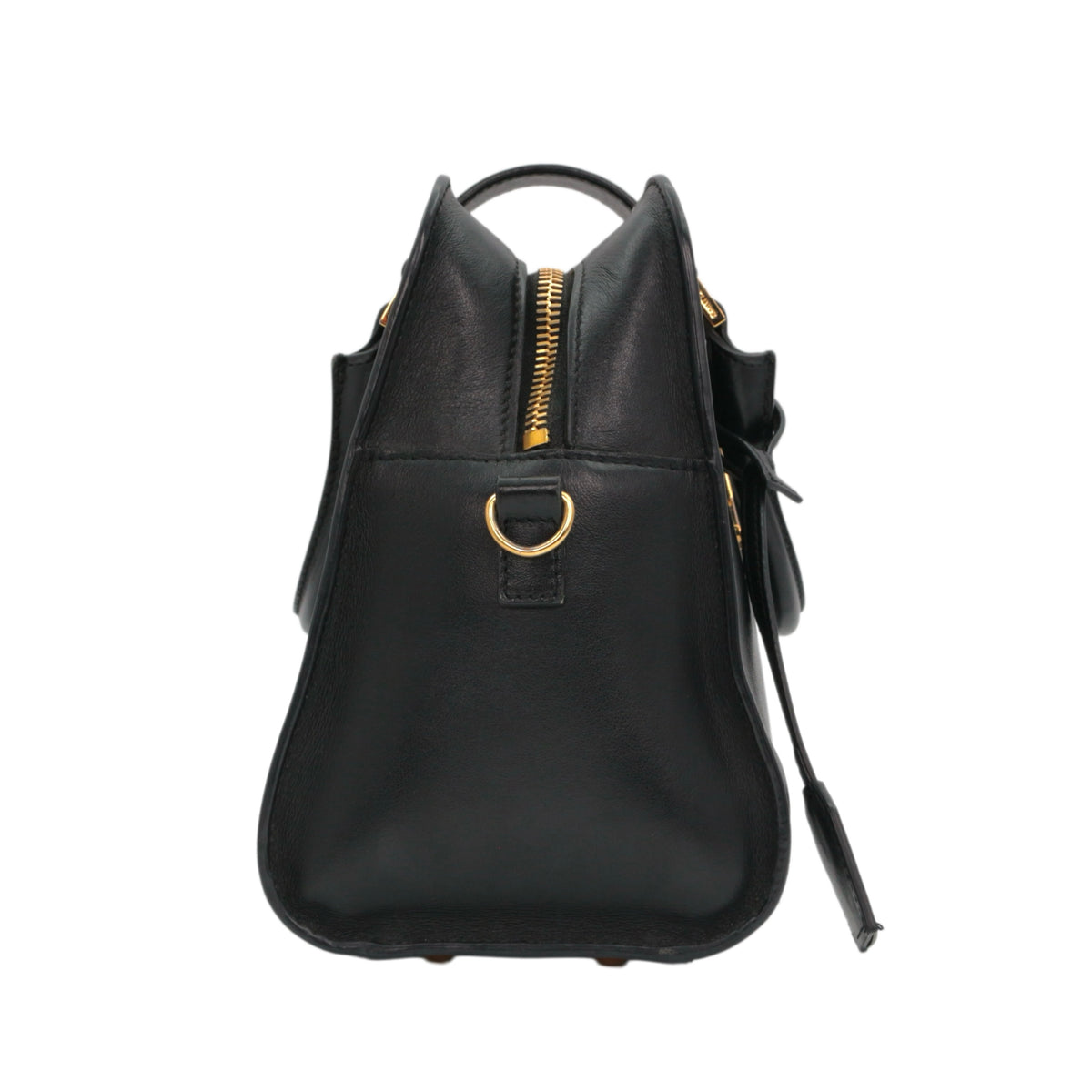 SAINT LAURENT Black Leather Baby Cabas 2-Way Bag [Used]