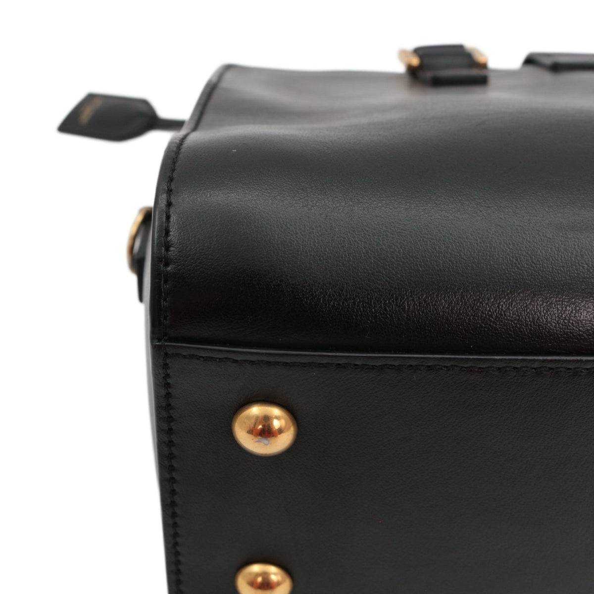 SAINT LAURENT Black Leather Baby Cabas 2-Way Bag [Used]