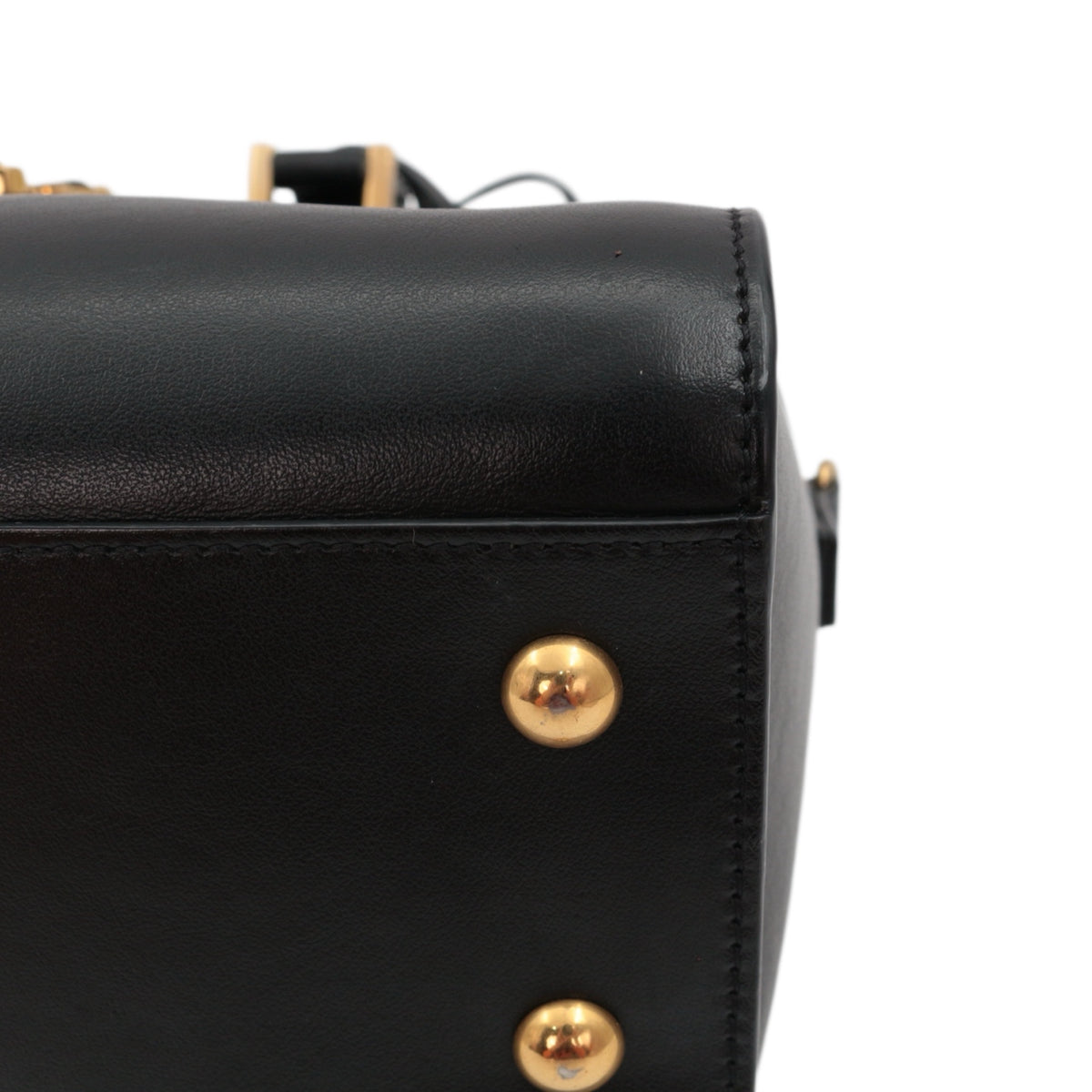 SAINT LAURENT Black Leather Baby Cabas 2-Way Bag [Used]