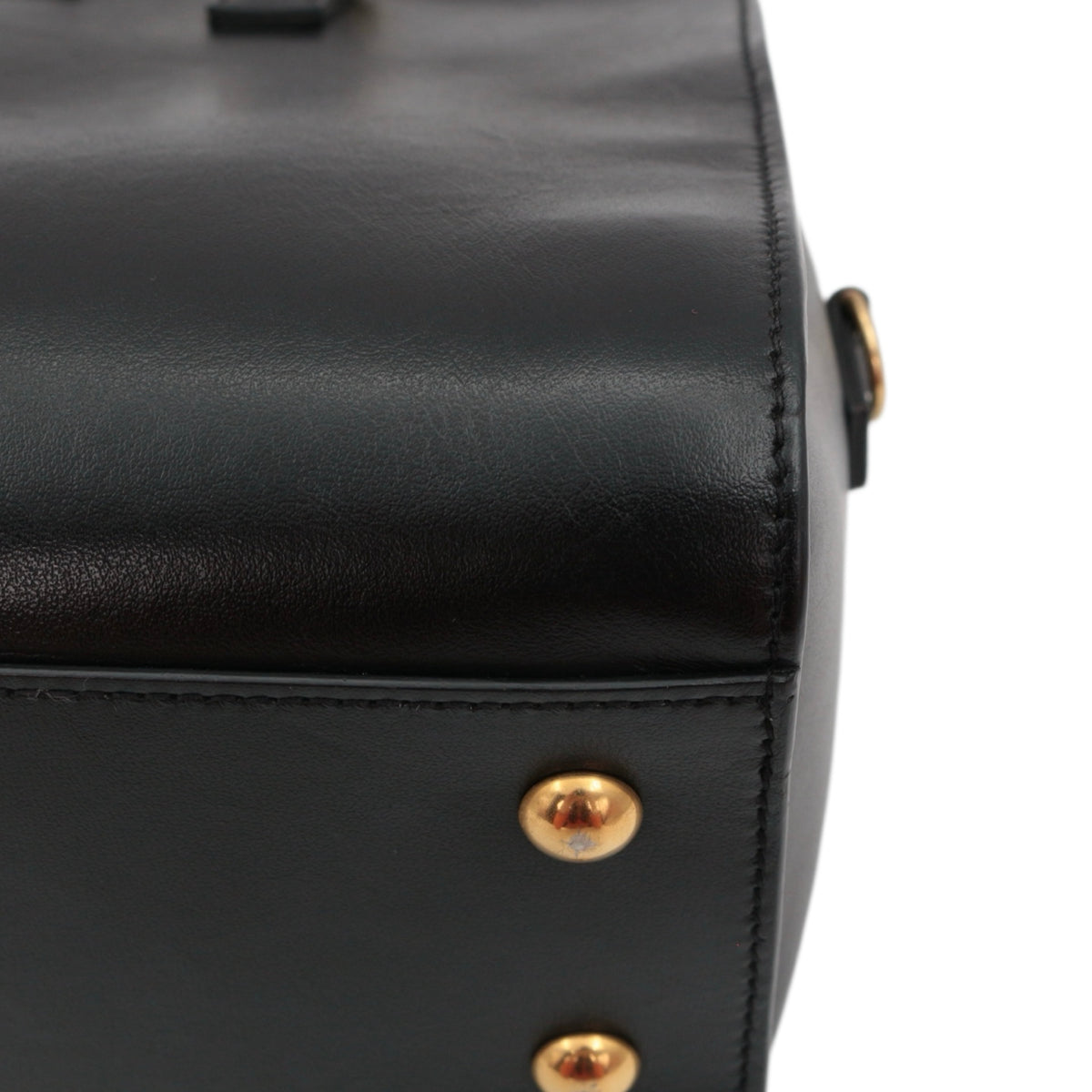 SAINT LAURENT Black Leather Baby Cabas 2-Way Bag [Used]