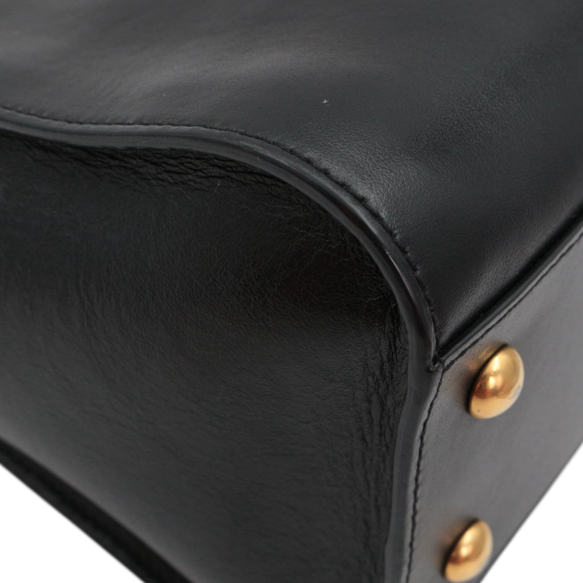 SAINT LAURENT Black Leather Baby Cabas 2-Way Bag [Used]