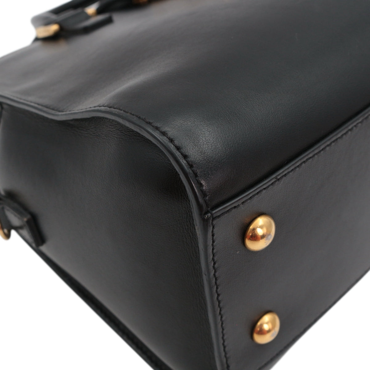 SAINT LAURENT Black Leather Baby Cabas 2-Way Bag [Used]