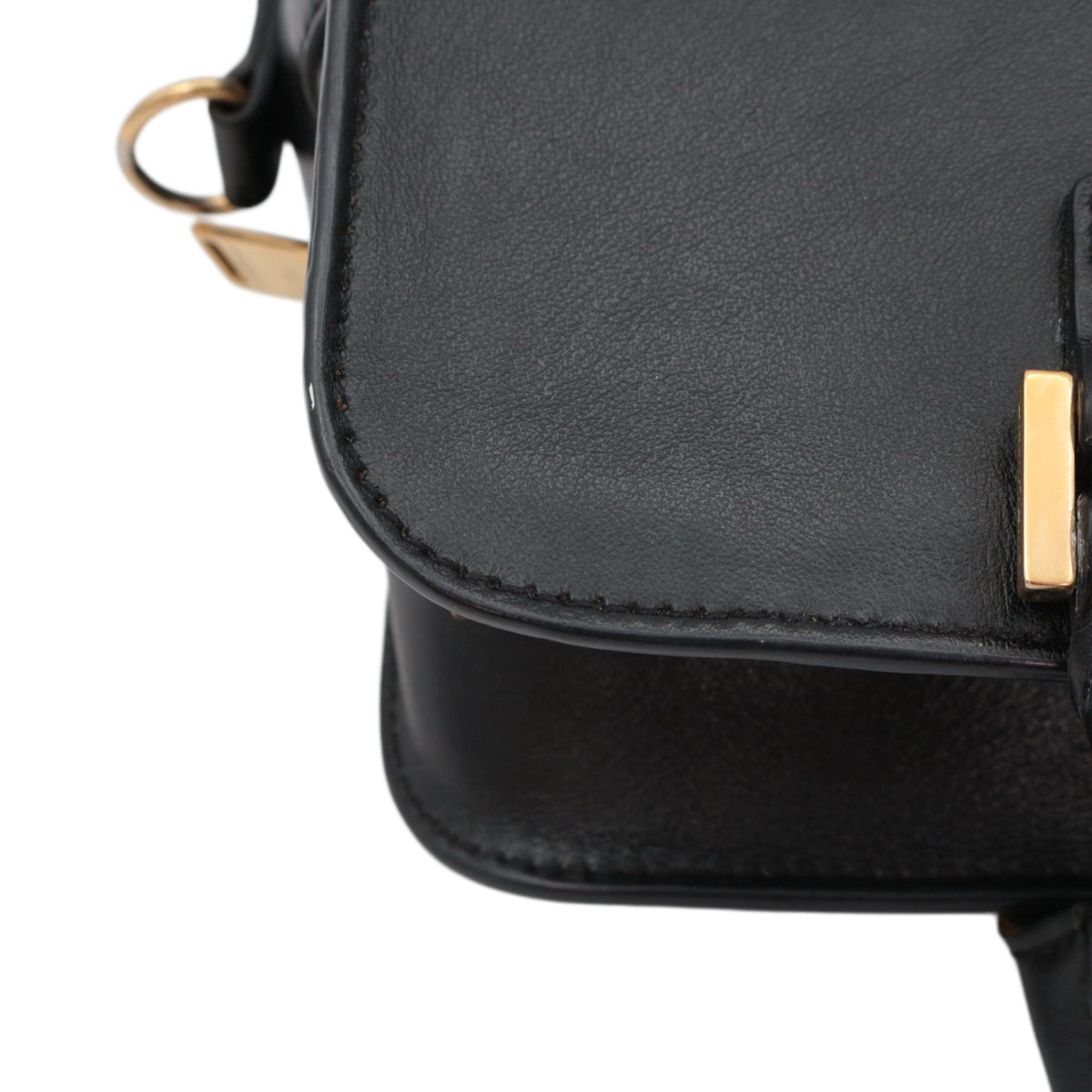 SAINT LAURENT Black Leather Baby Cabas 2-Way Bag [Used]