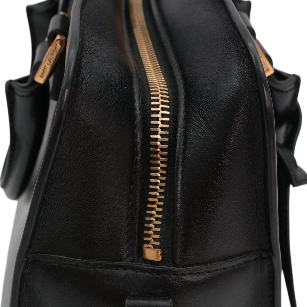 SAINT LAURENT Black Leather Baby Cabas 2-Way Bag [Used]