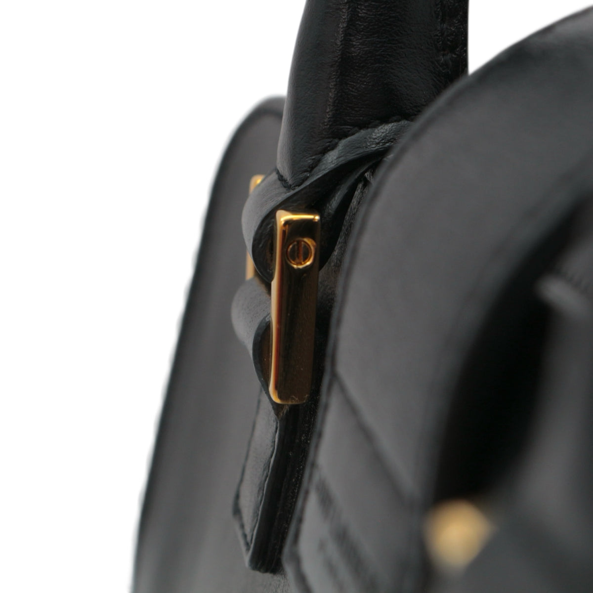 SAINT LAURENT Black Leather Baby Cabas 2-Way Bag [Used]
