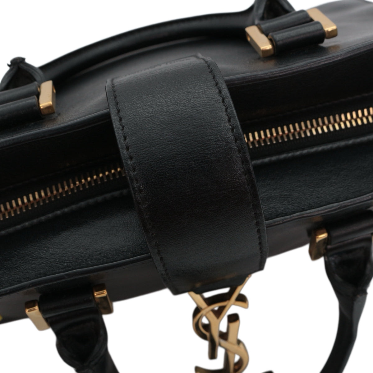 SAINT LAURENT Black Leather Baby Cabas 2-Way Bag [Used]