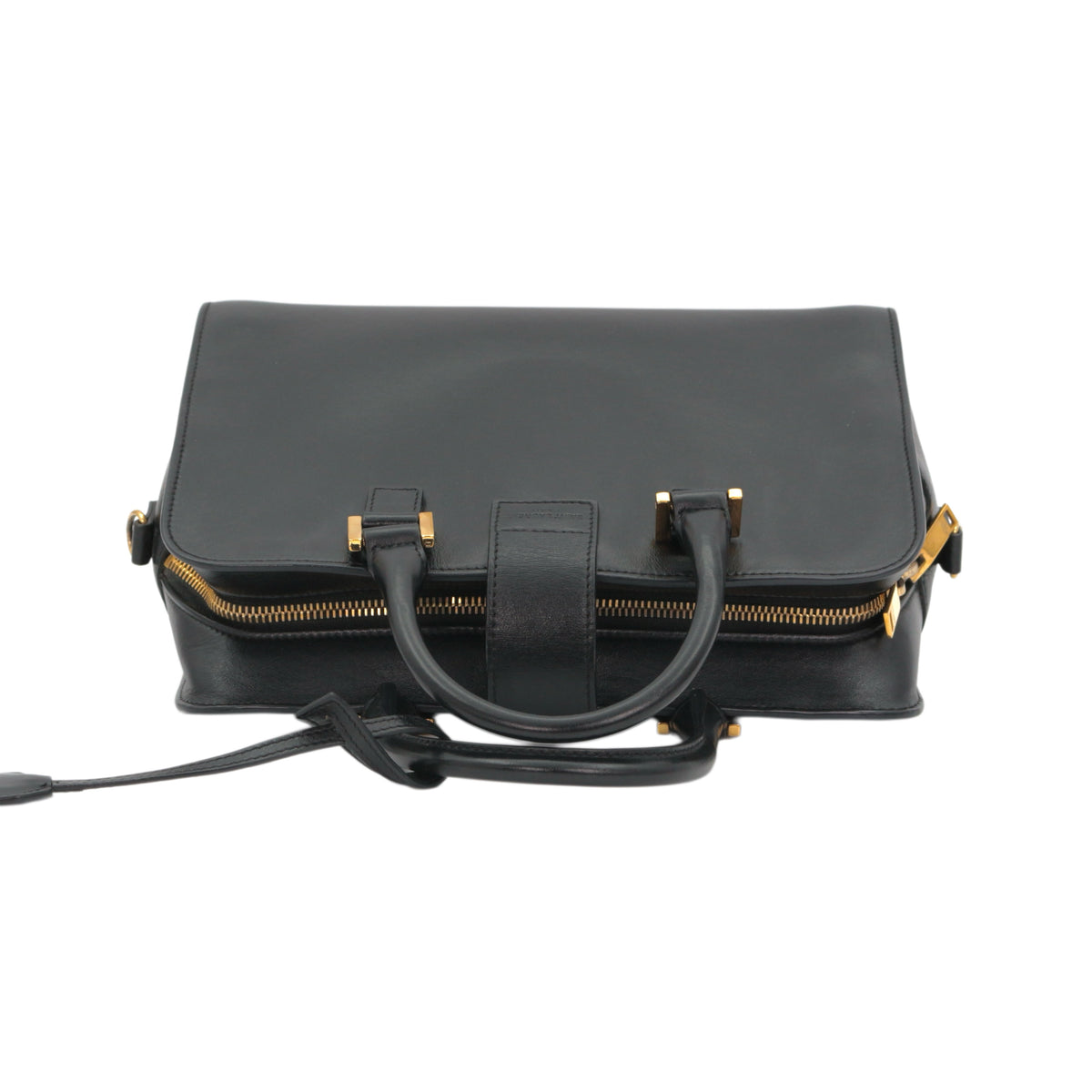 SAINT LAURENT Black Leather Baby Cabas 2-Way Bag [Used]