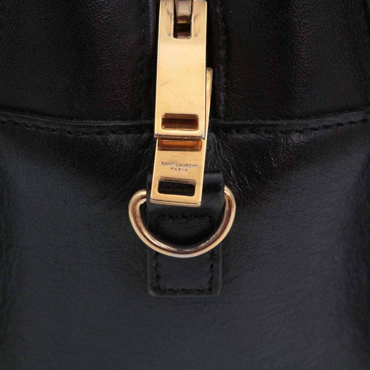 SAINT LAURENT Black Leather Baby Cabas 2-Way Bag [Used]