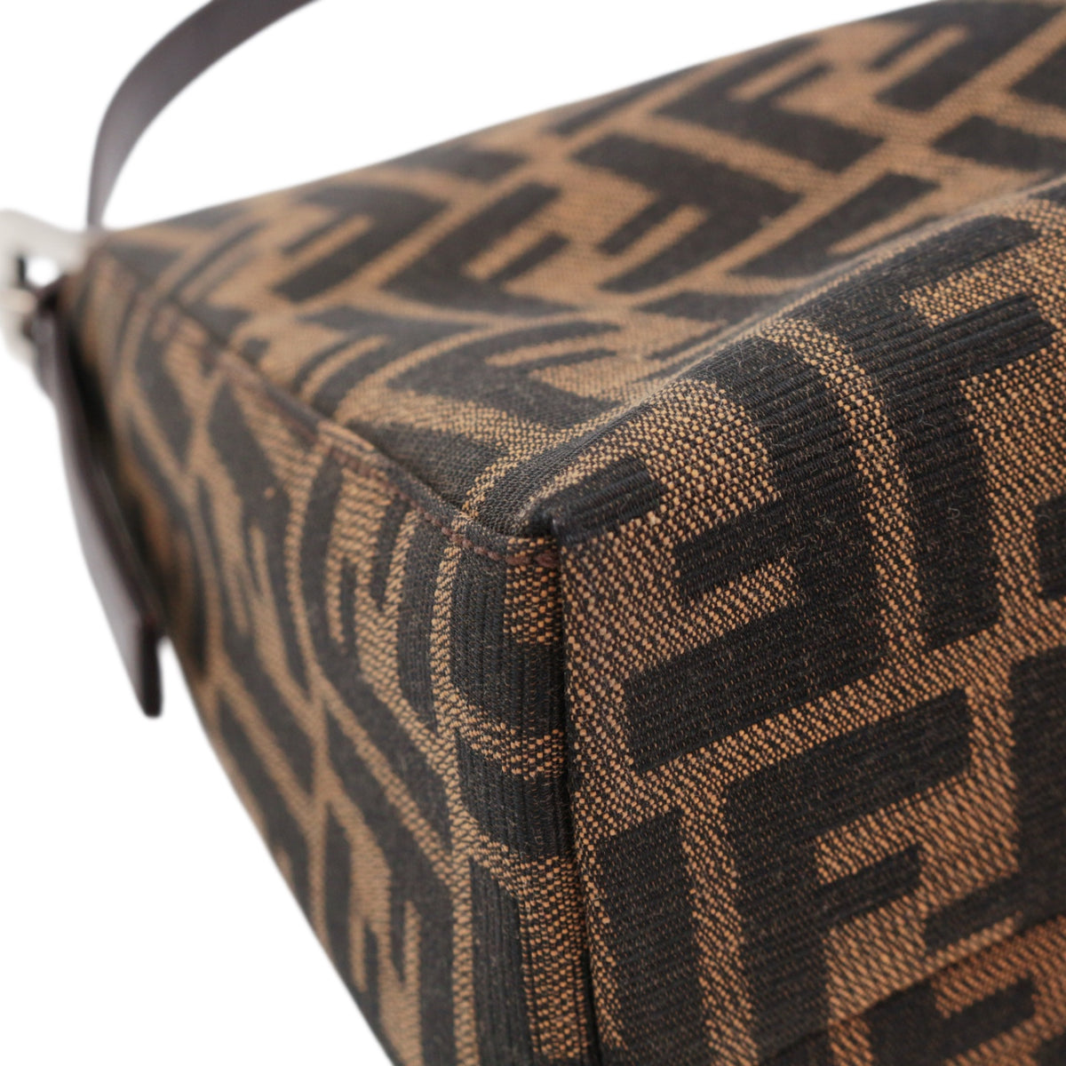 FENDI Vintage Brown Zucca Canvas FF Buckle Shoulder Bag [Used]