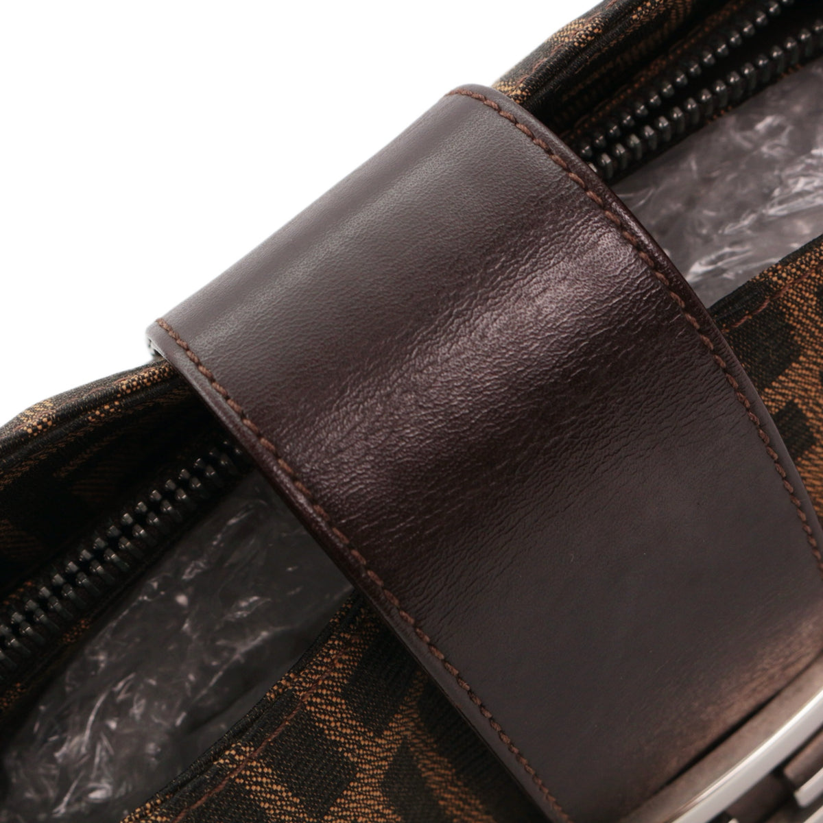 FENDI Vintage Brown Zucca Canvas FF Buckle Shoulder Bag [Used]