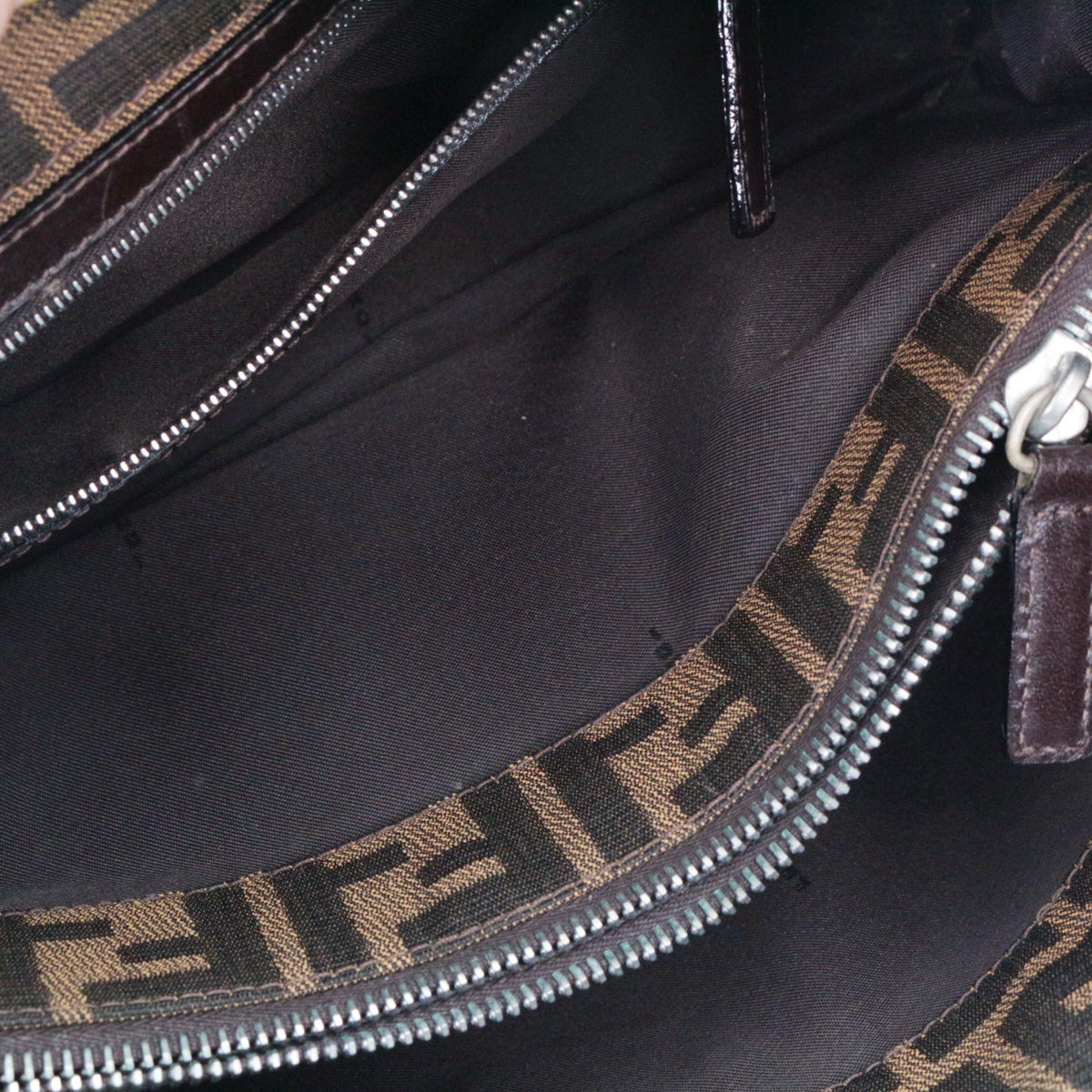 FENDI Vintage Brown Zucca Canvas FF Buckle Shoulder Bag [Used]