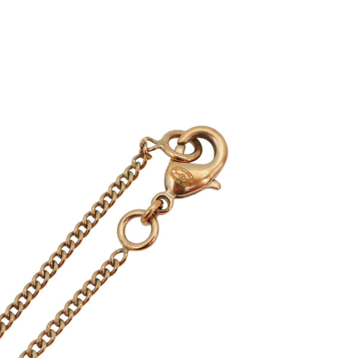 CHANEL B13C Black Enamel Double CC Faux Pearl Pendant Necklace [Used]