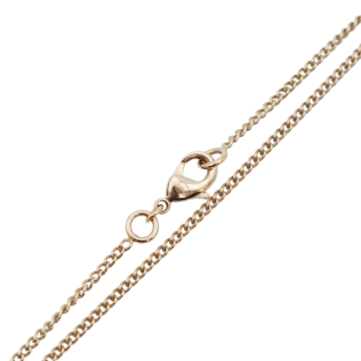 CHANEL B14P Gold Tone Rhinestone Bow Double CC Pendant Necklace [Used]
