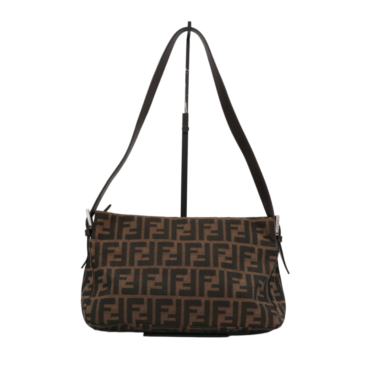 FENDI Brown Zucca Canvas FF Buckle Shoulder Bag [Used]