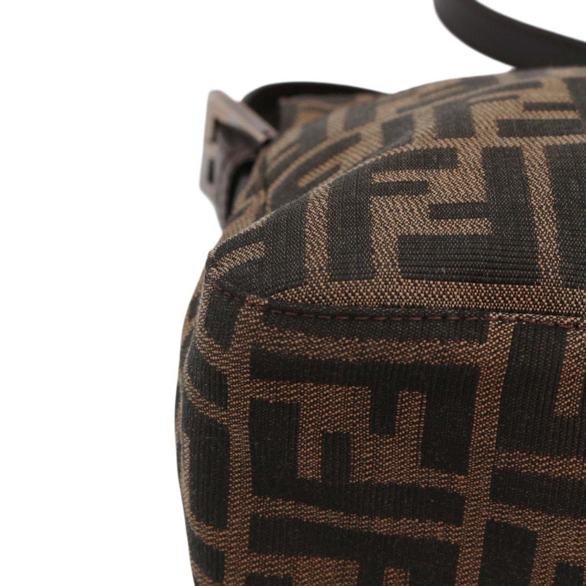 FENDI Brown Zucca Canvas FF Buckle Shoulder Bag [Used]