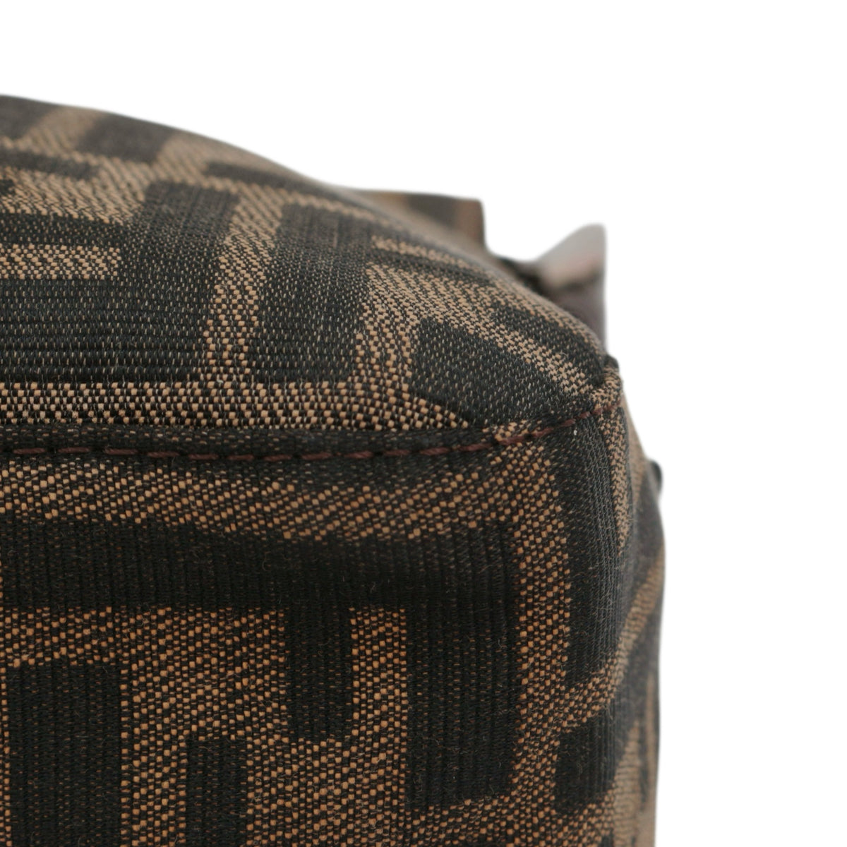 FENDI Brown Zucca Canvas FF Buckle Shoulder Bag [Used]